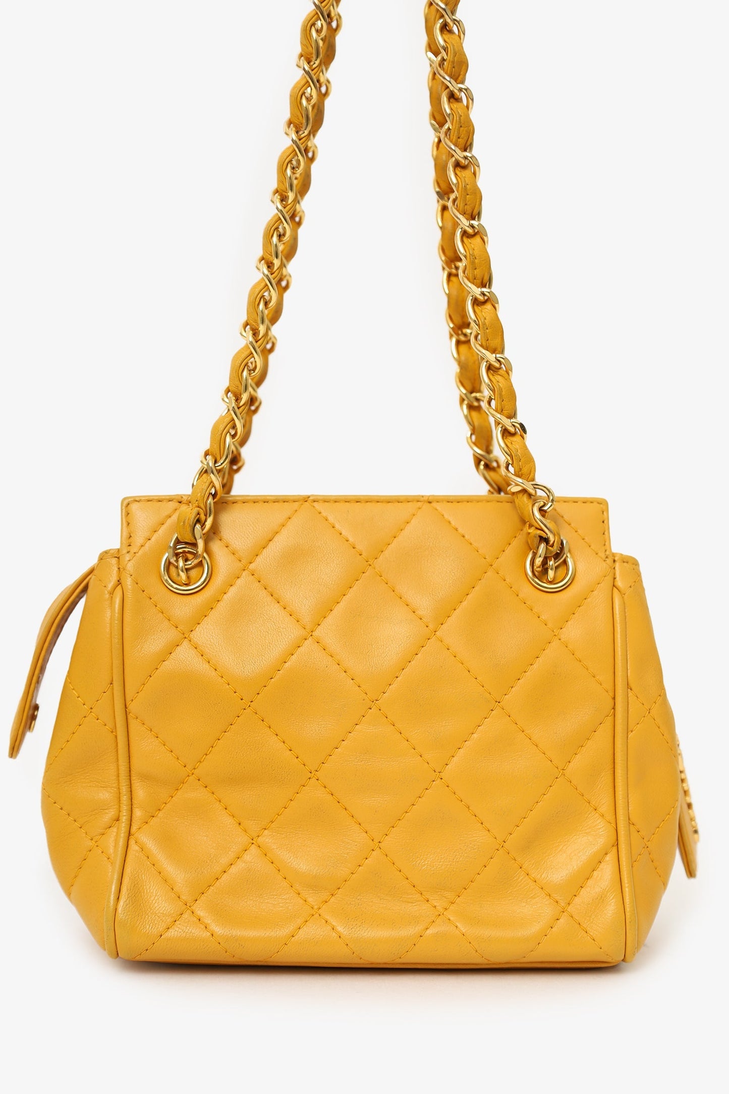 Chanel™ 1994-96 Yellow Quilted Lambskin Mini Square Bag