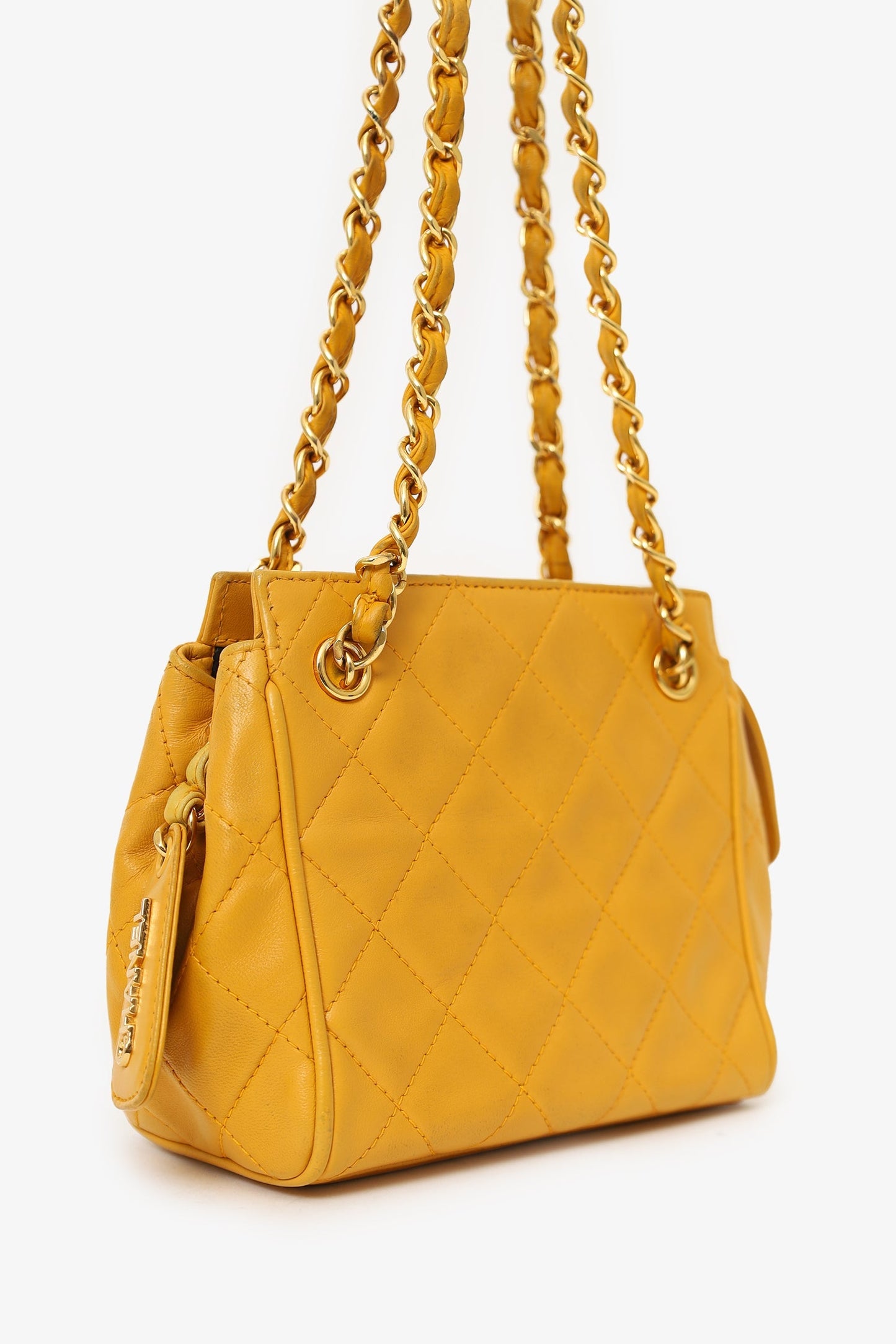 Chanel™ 1994-96 Yellow Quilted Lambskin Mini Square Bag