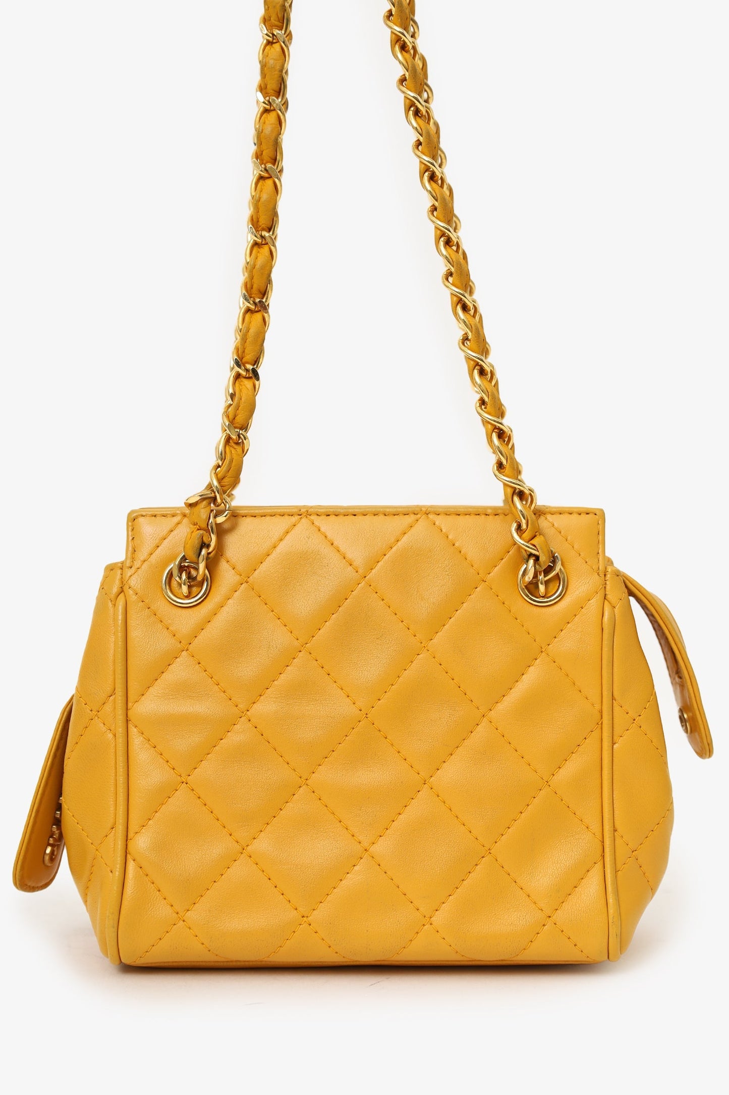 Chanel™ 1994-96 Yellow Quilted Lambskin Mini Square Bag
