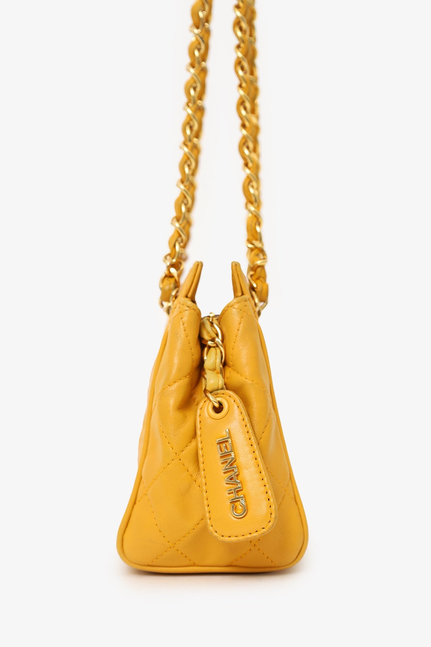 Chanel™ 1994-96 Yellow Quilted Lambskin Mini Square Bag