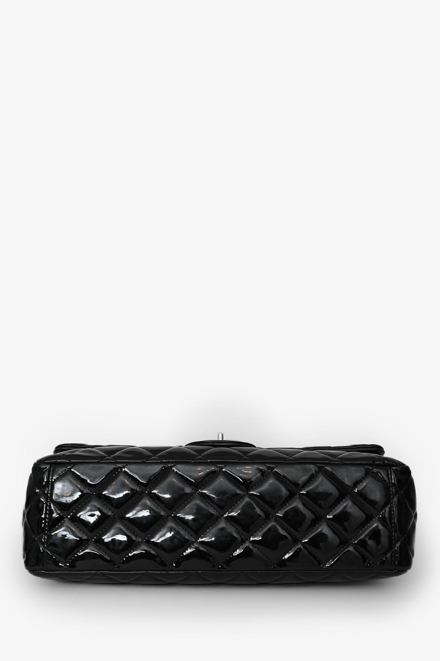 Chanel™ 2012/13 Black Quilted Patent Maxi Double Flap Shoulder Bag