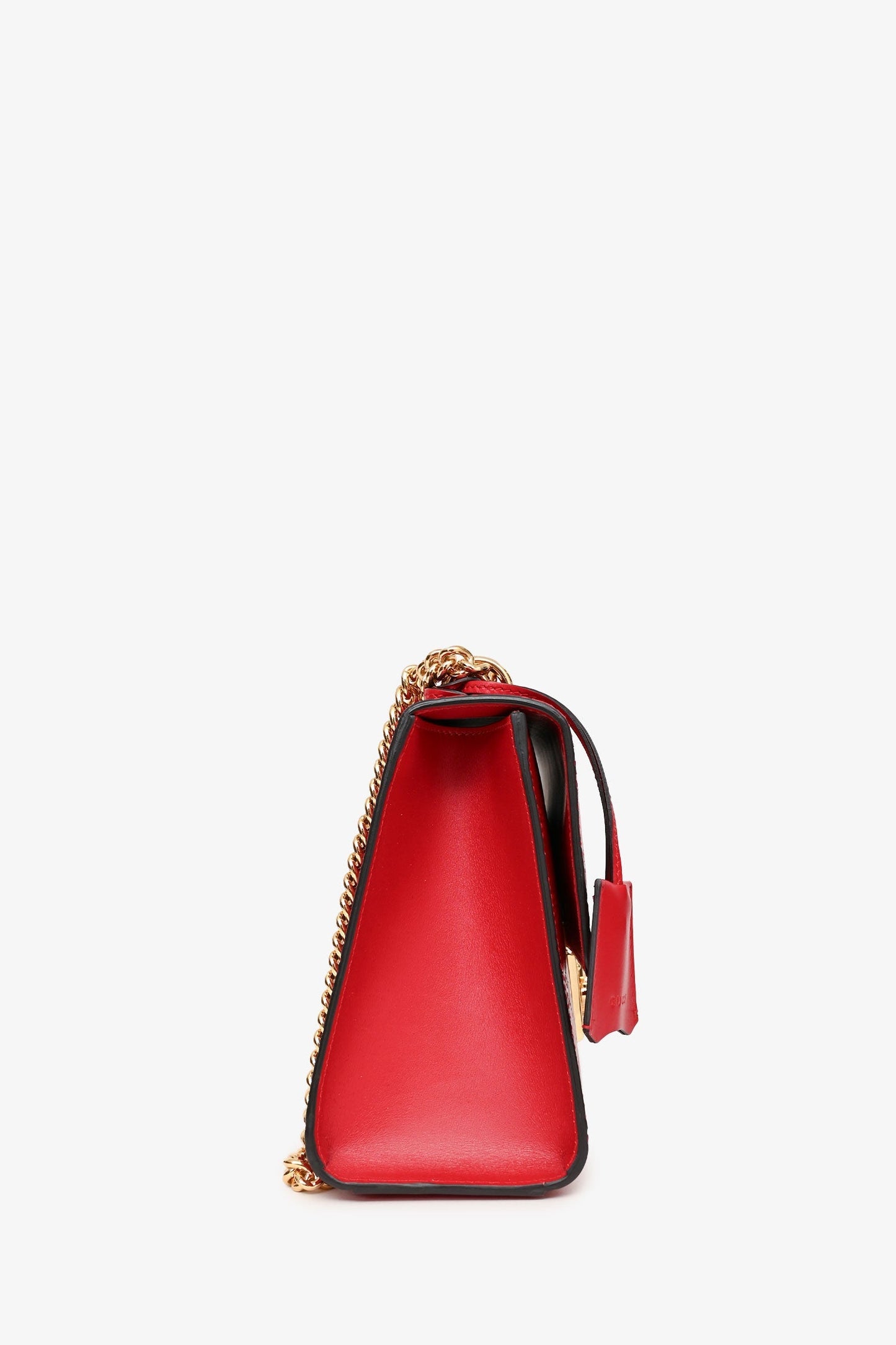 Gucci Red Guccissima Leather Padlock Shoulder Bag