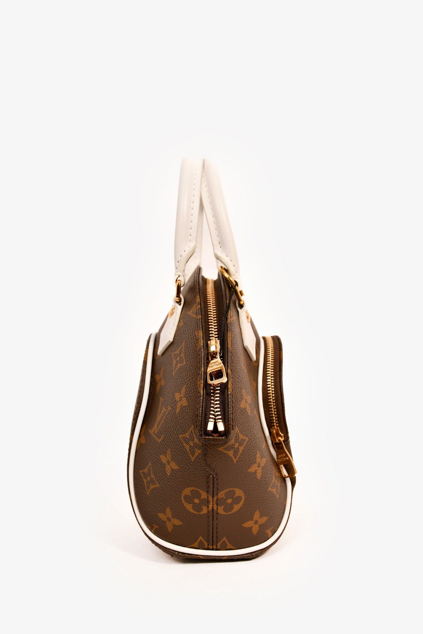 Louis Vuitton Monogram White Accent Leather 'Elipse BB' Top Handle with Strap
