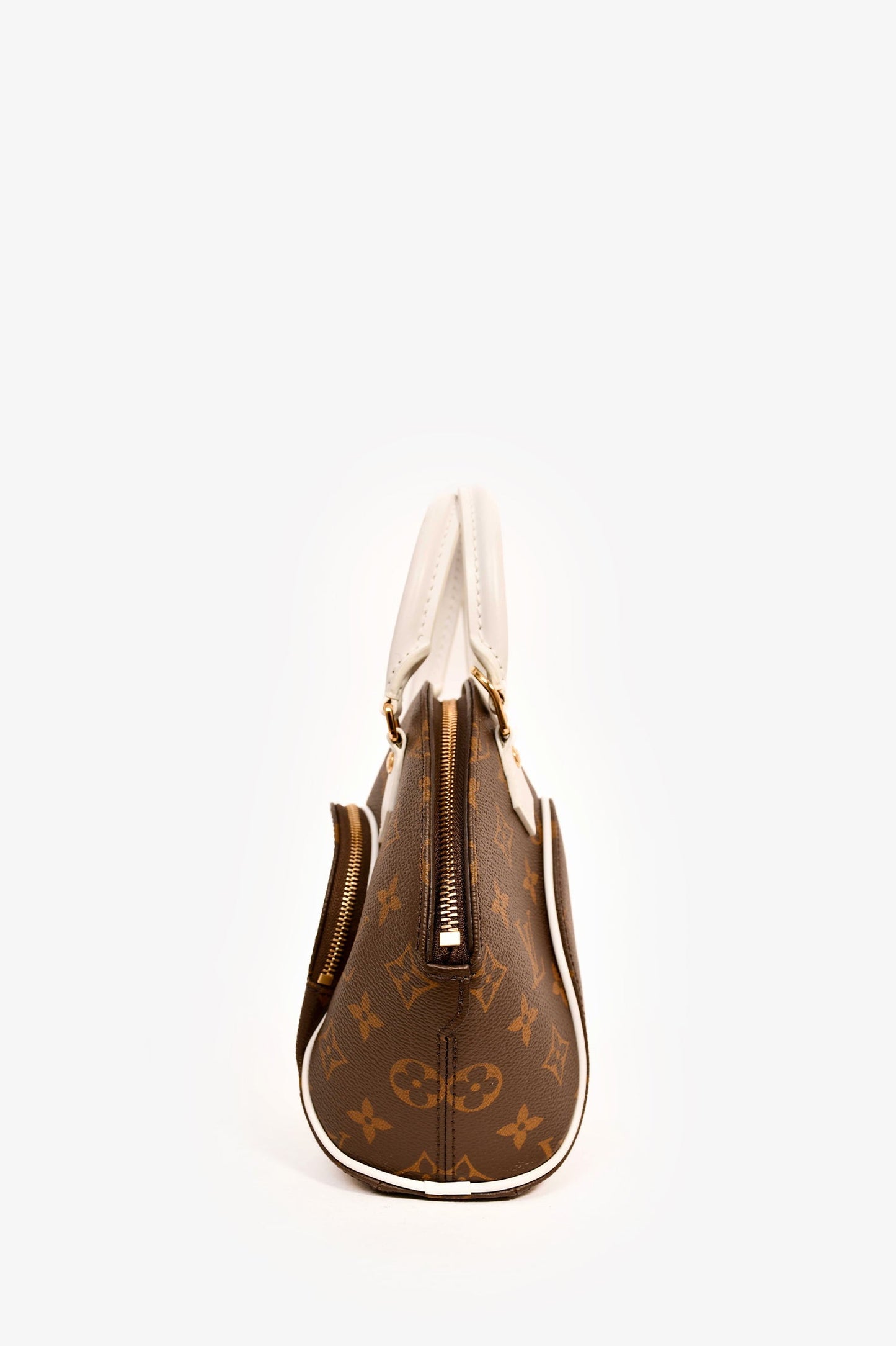 Louis Vuitton Monogram White Accent Leather 'Elipse BB' Top Handle with Strap