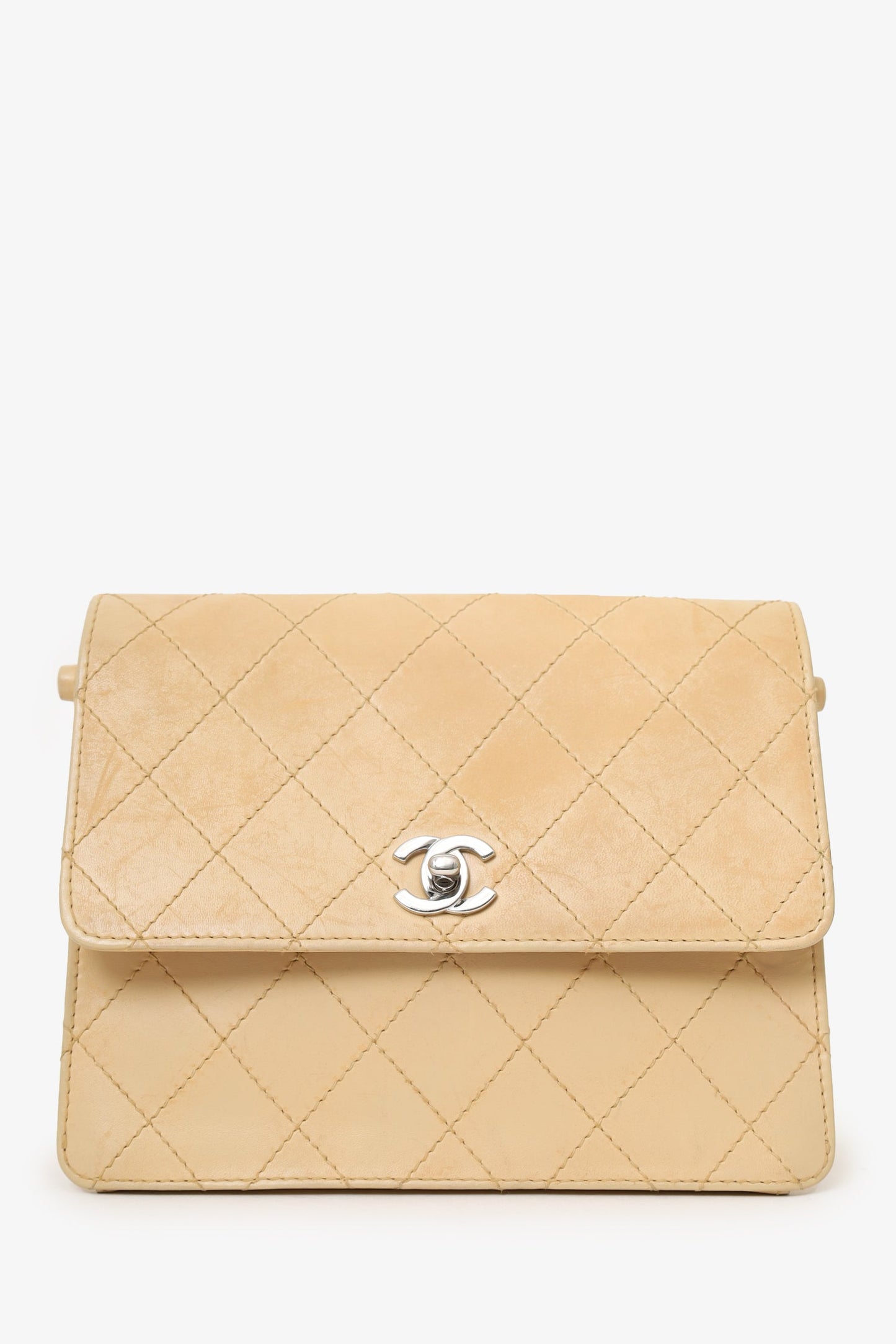 Chanel™ Beige Quilted CC Shoulder Bag