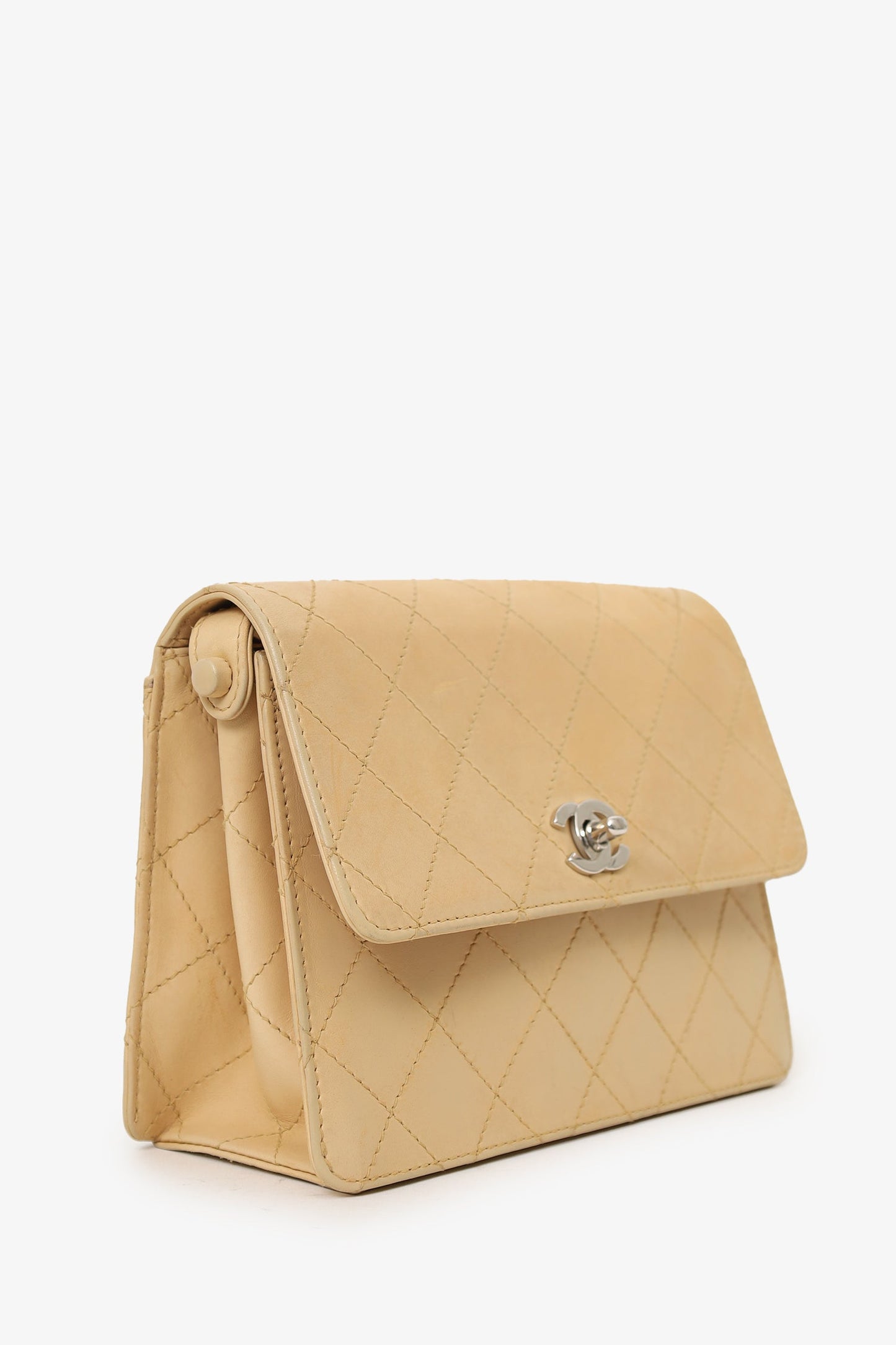 Chanel™ Beige Quilted CC Shoulder Bag