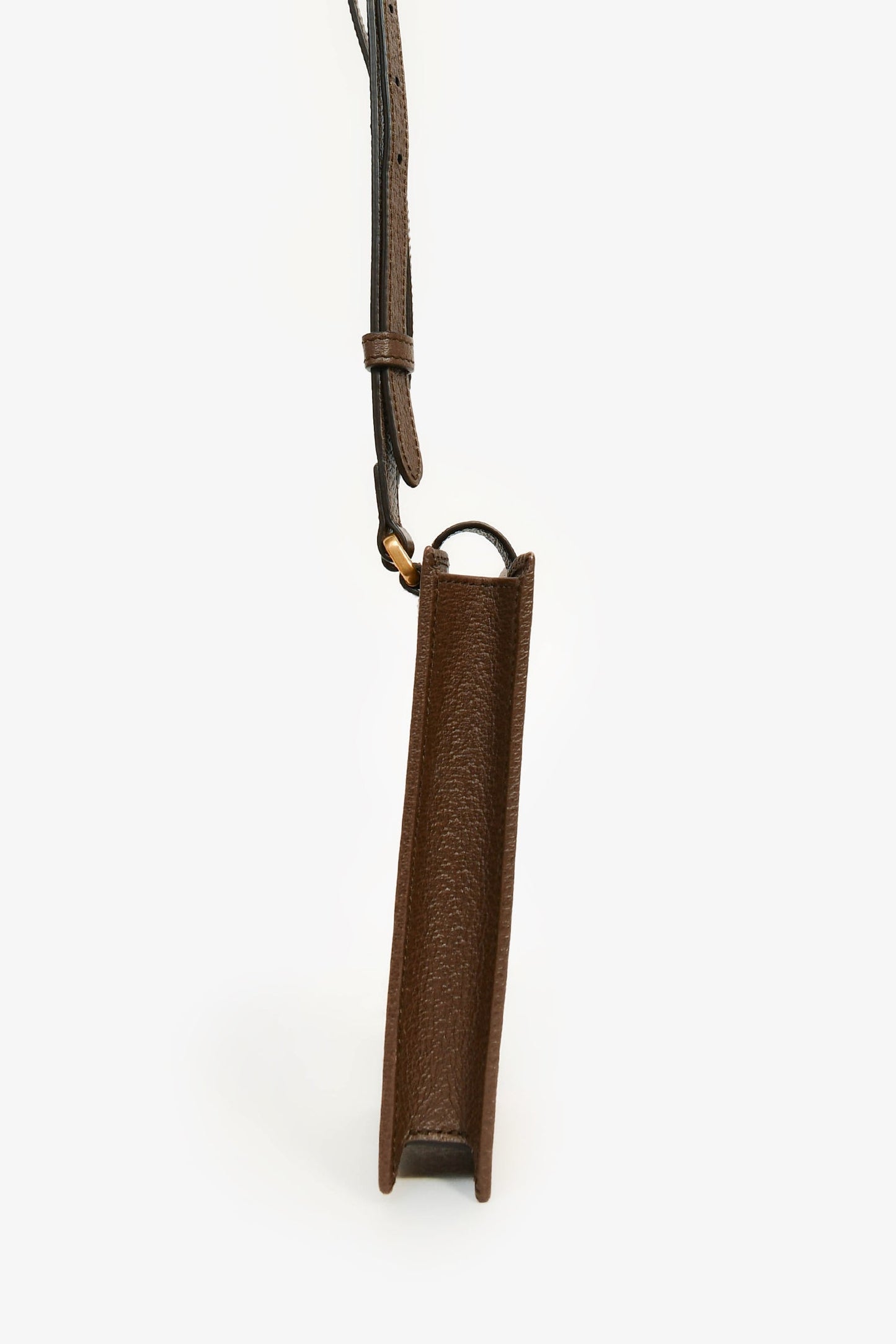 Gucci X Adidas Brown Coated Canvas Phone Pouch Crossbody Bag