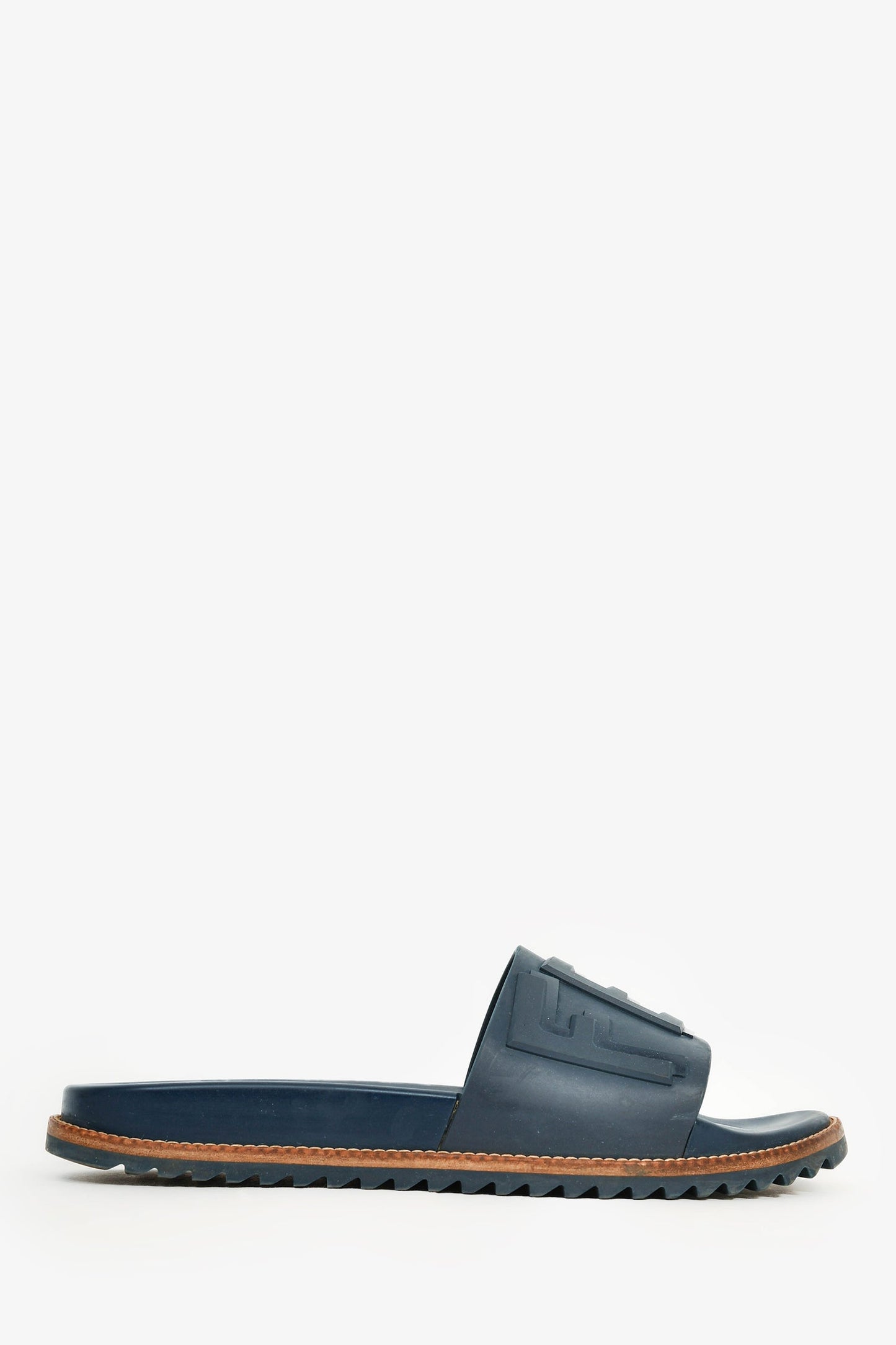 Fendi Navy Rubber Mens Slides Size 10 Mens