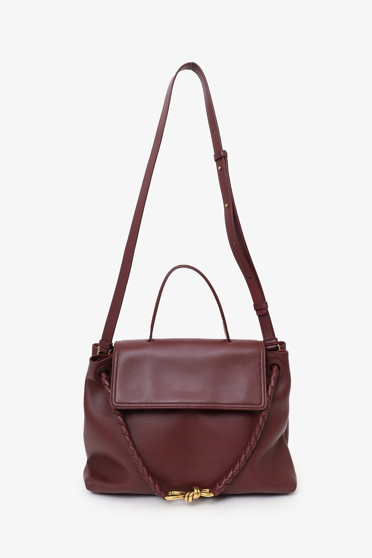 Bottega Veneta Burgundy Leather Ciao Ciao Satchel