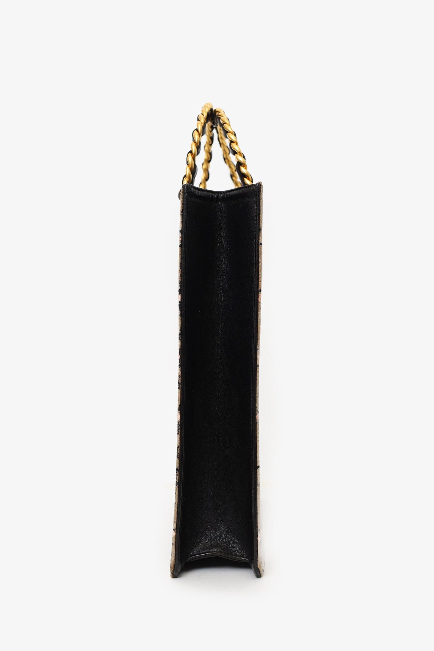 Chanel™ Grey/Pink Plaid Chain Top Handle Bag