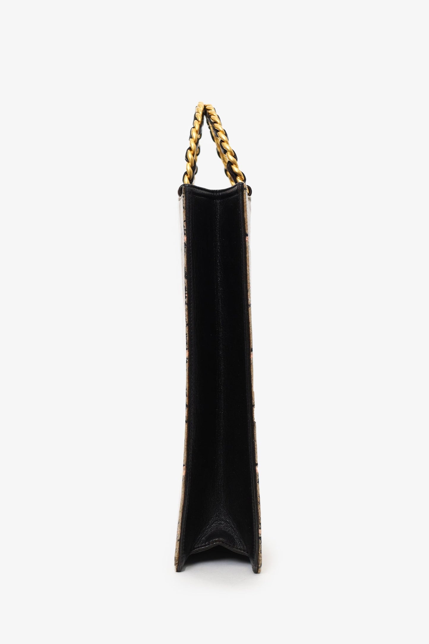 Chanel™ Grey/Pink Plaid Chain Top Handle Bag