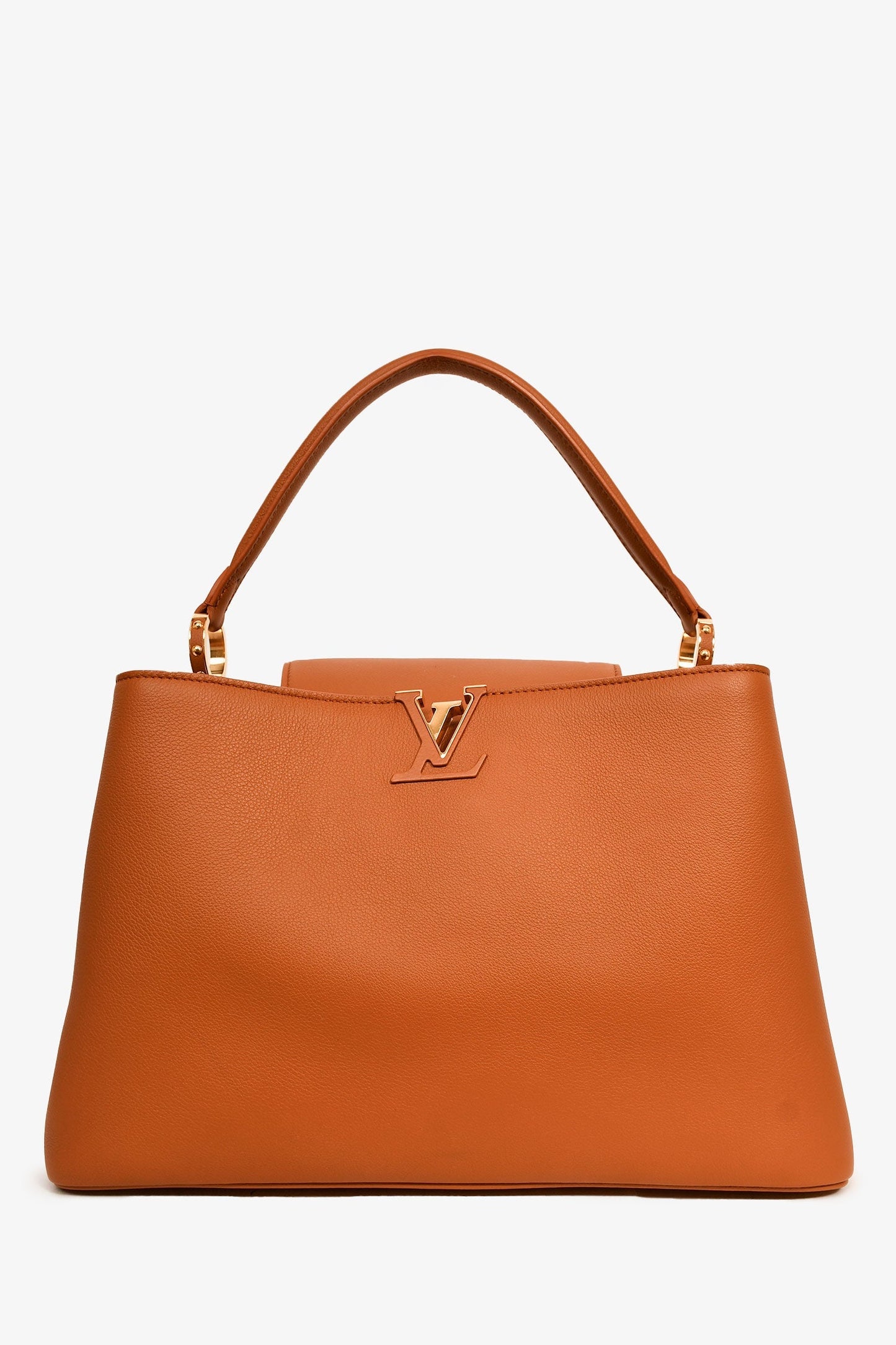 Louis Vuitton Brown Smooth Leather Souple Capucines GM with Strap