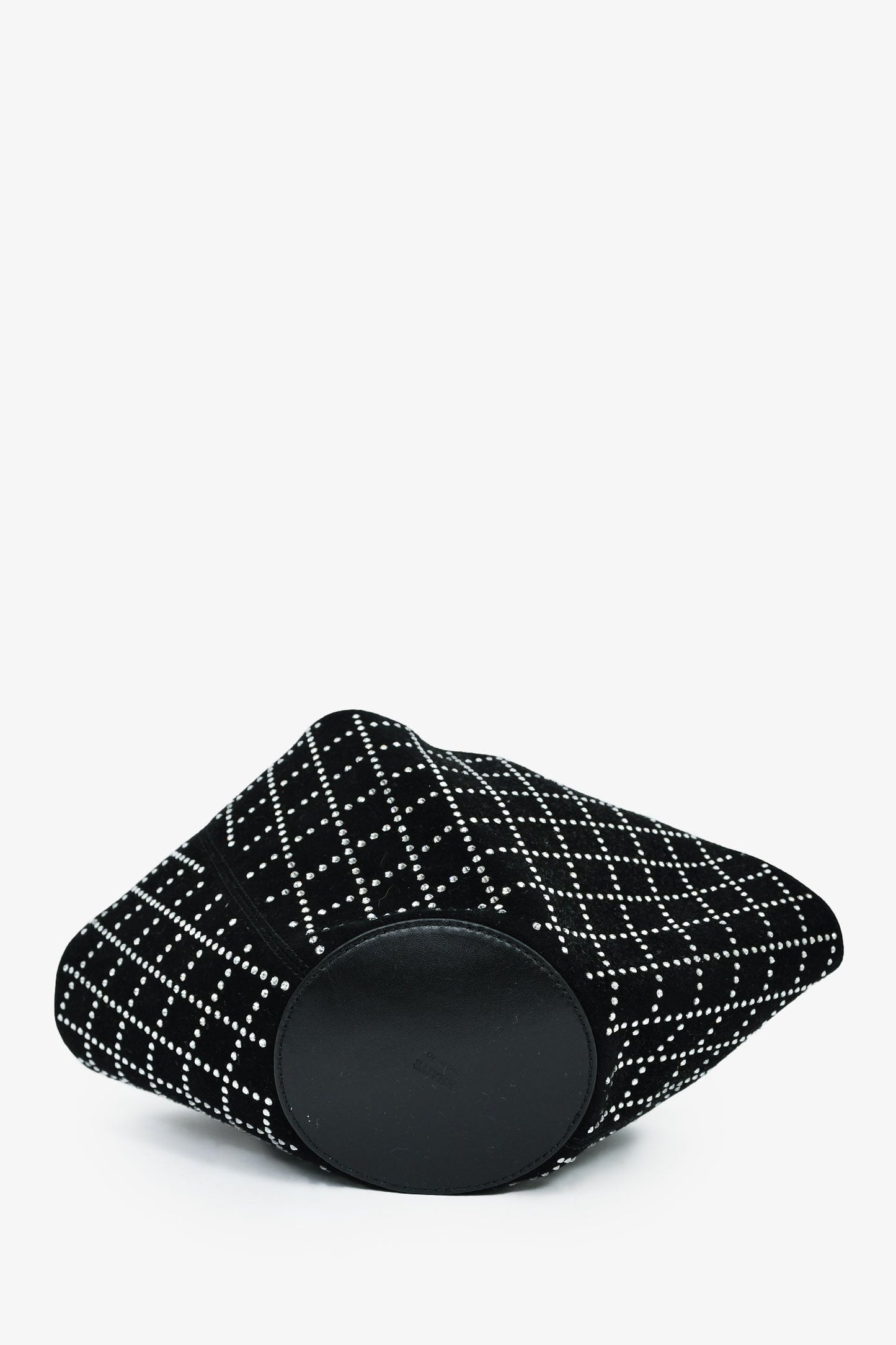 Khaite Black Suede/Crystal Mini 'Lotus' Drawstring Bag