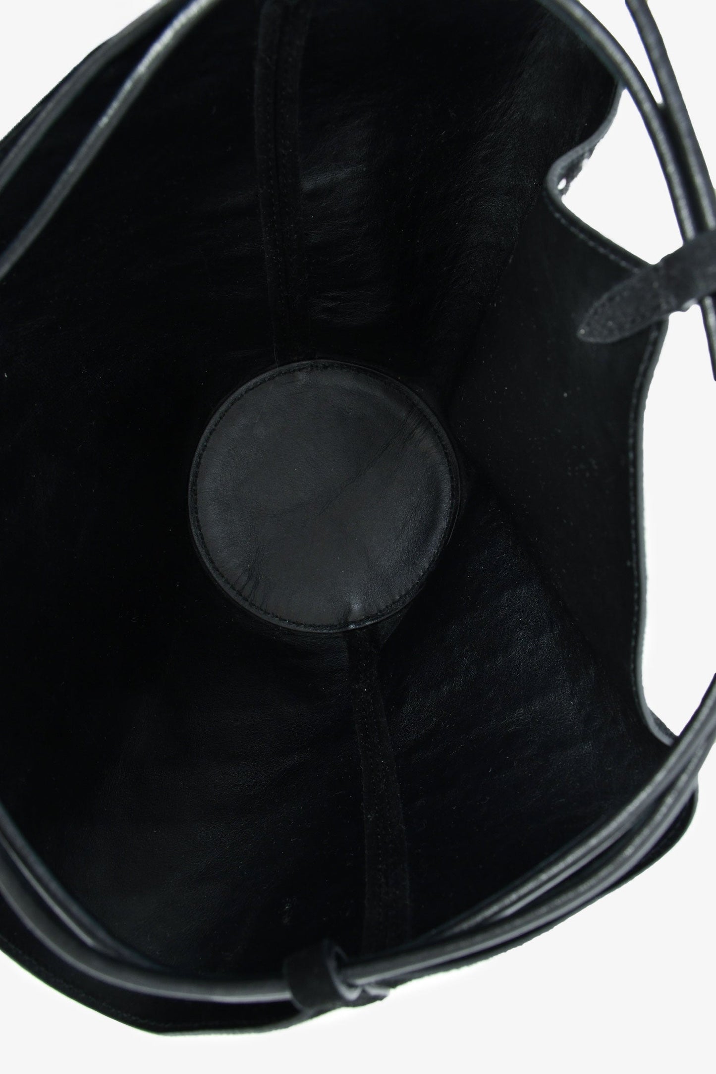 Khaite Black Suede/Crystal Mini 'Lotus' Drawstring Bag