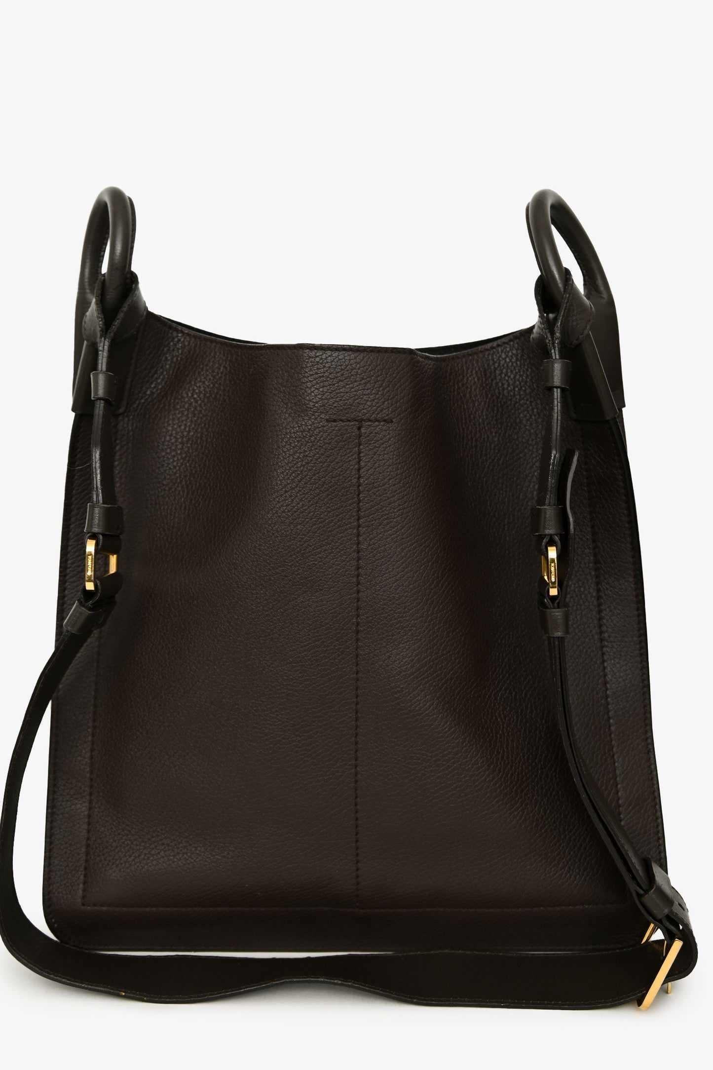 Tom Ford Brown Leather Oversized Crossbody Bag