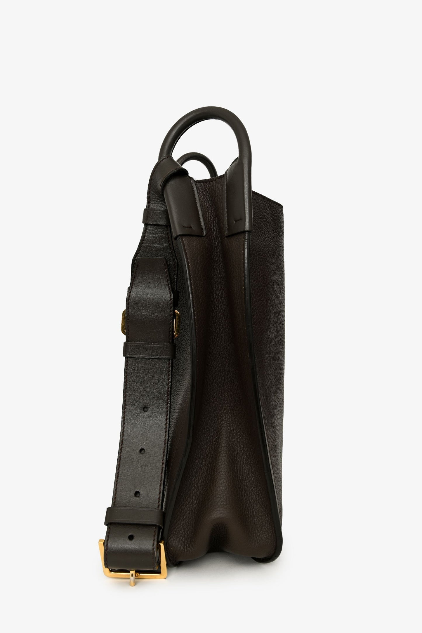 Tom Ford Brown Leather Oversized Crossbody Bag