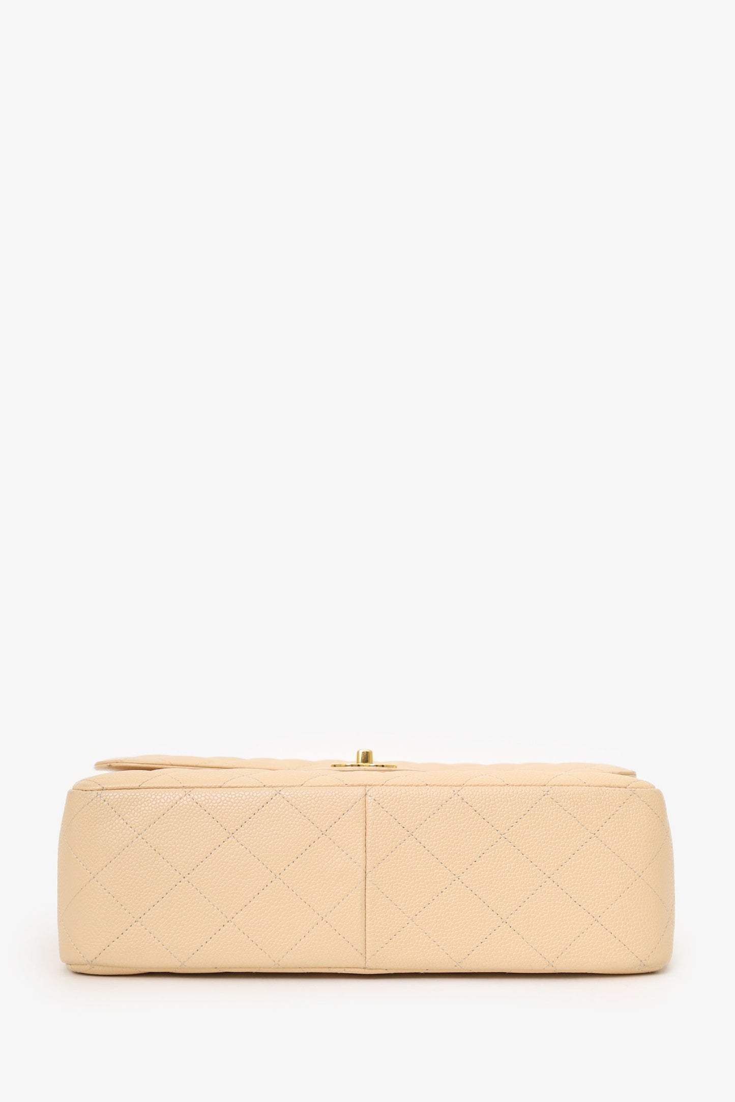 Chanel™ 2010-11 Beige Caviar Leather Jumbo Classic Double Flap Bag