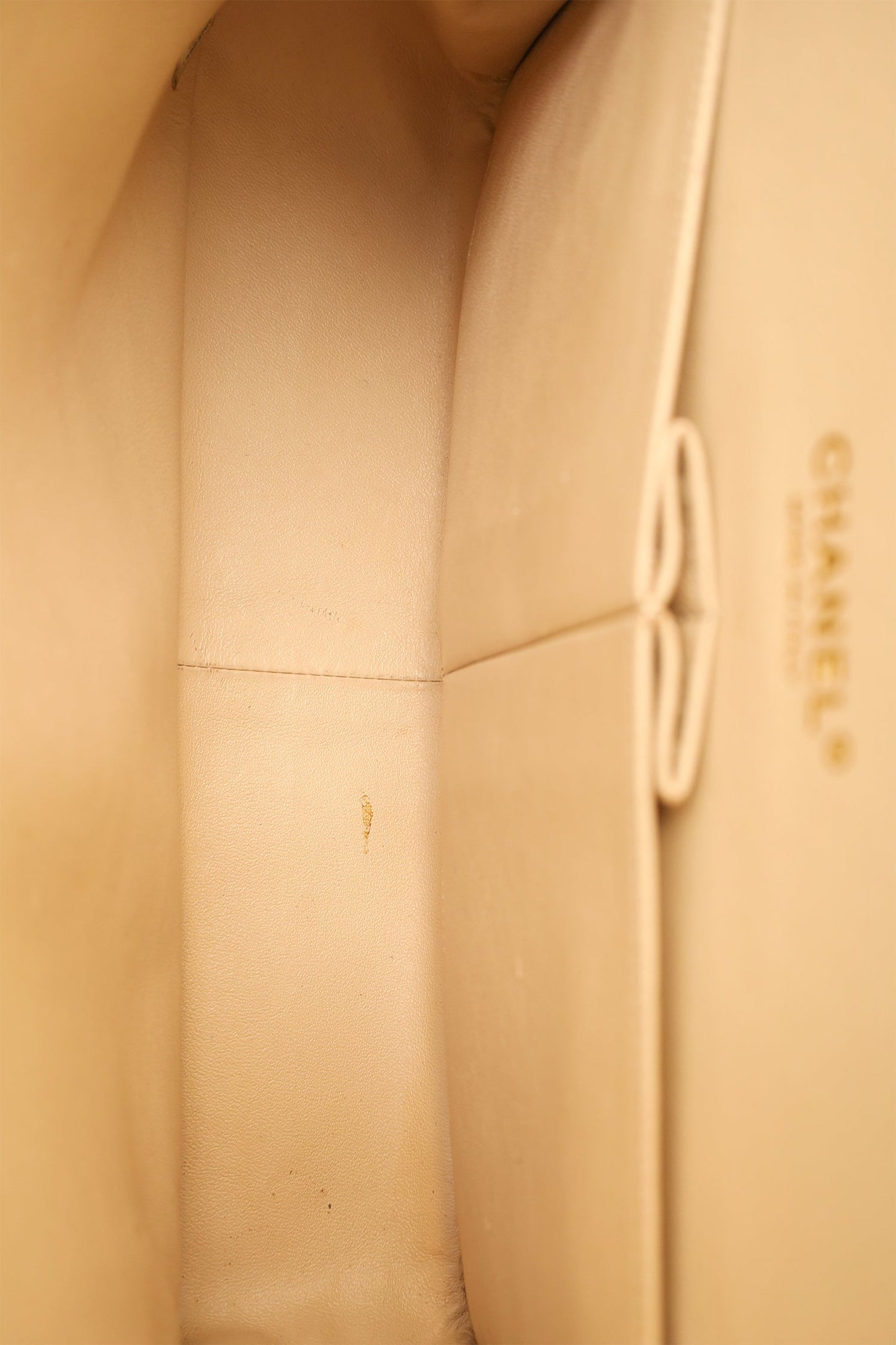 Chanel™ 2010-11 Beige Caviar Leather Jumbo Classic Double Flap Bag