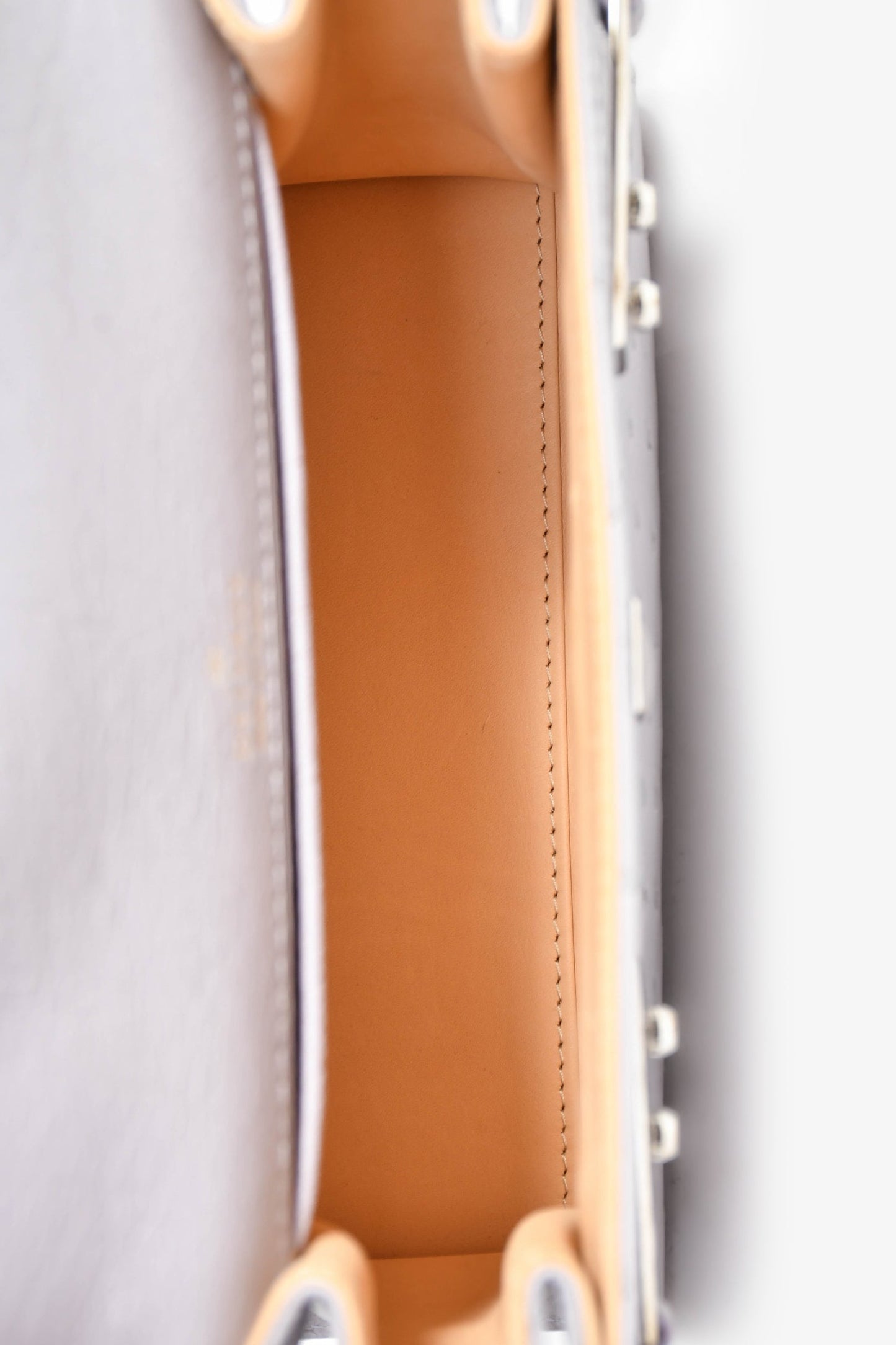 Delvaux Purplish Grey Pstrich Leather Tempete PM with Strap