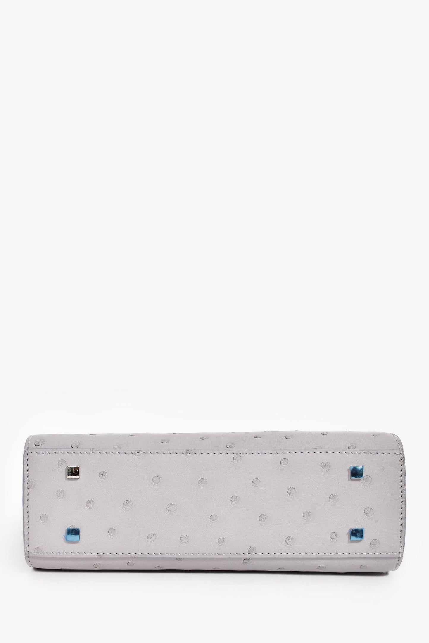 Delvaux Purplish Grey Pstrich Leather Tempete PM with Strap