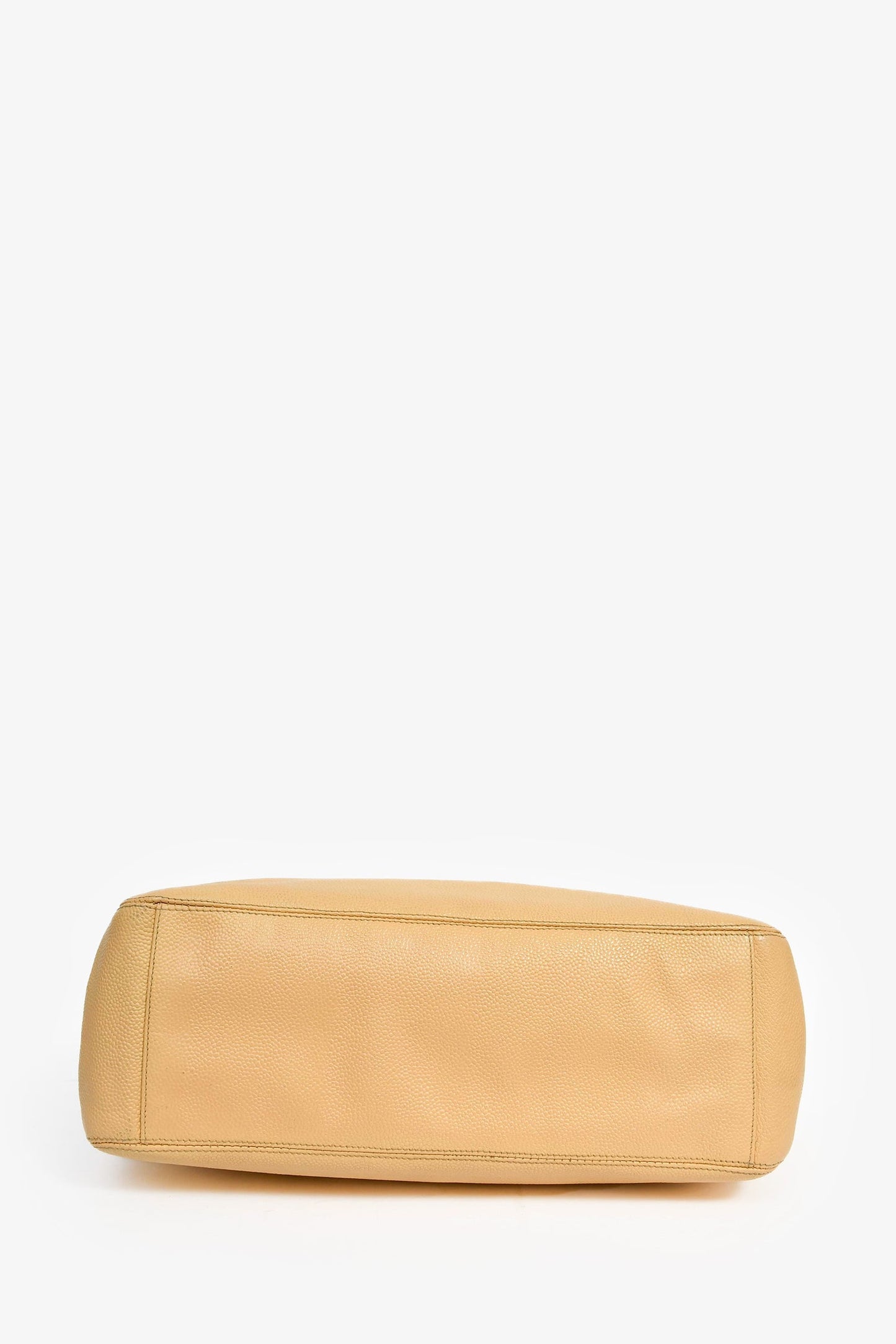 Chanel™ Beige Caviar Leather CC Shopper Tote Bag