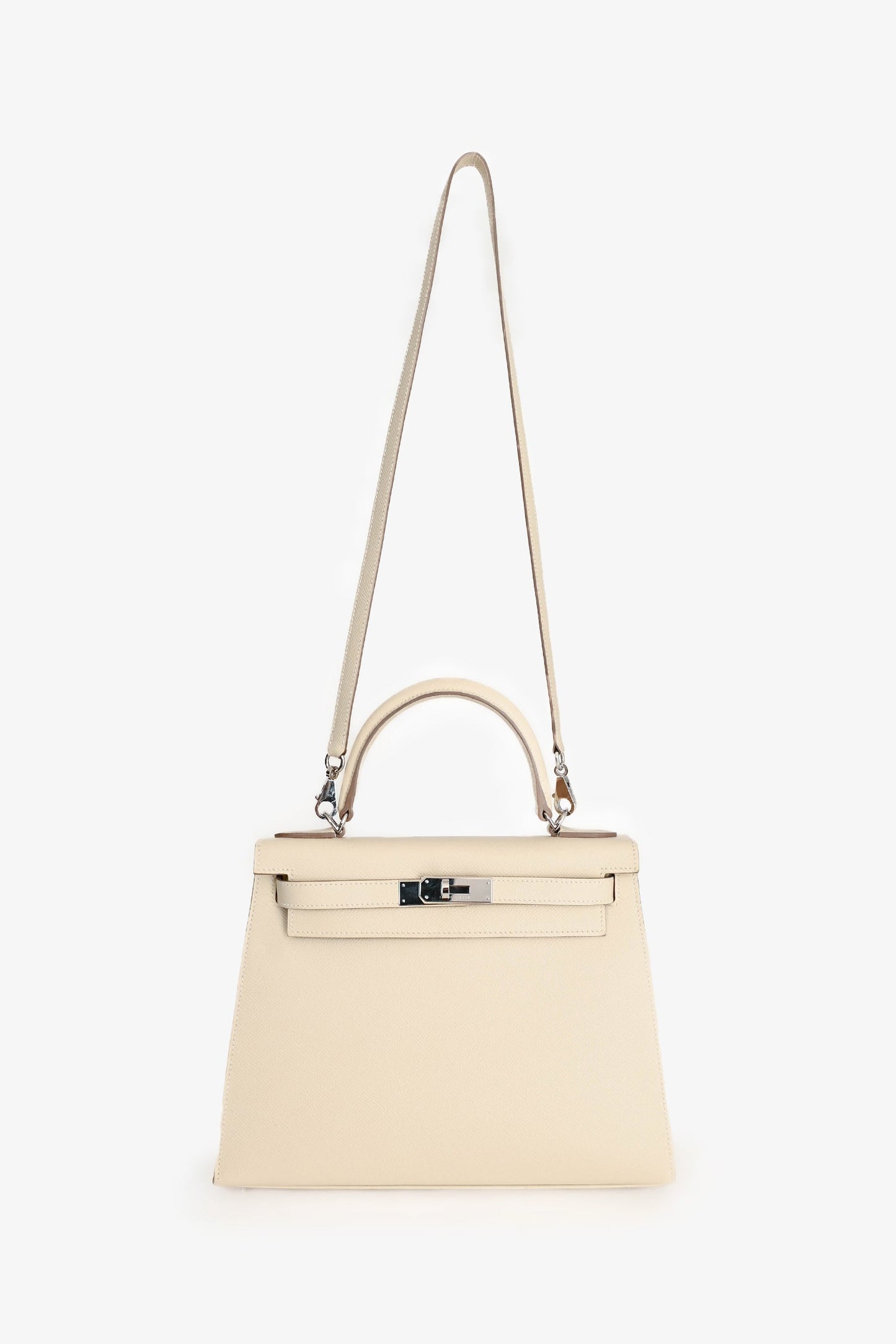 Hermès 2021 Chalk White Epsom Leather Kelly Sellier 28
