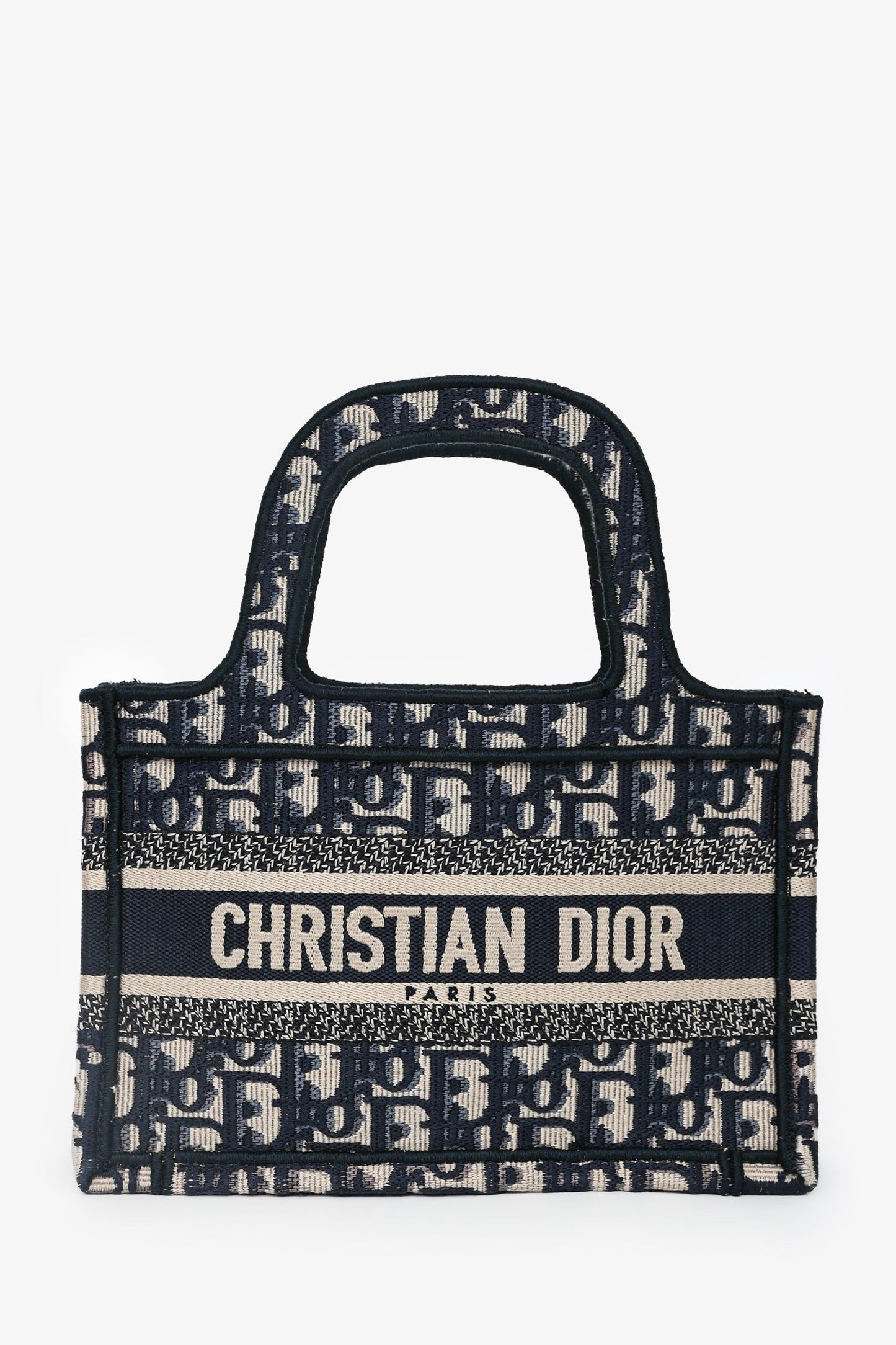 Christian Dior 2019 Navy Oblique Mini Book Tote