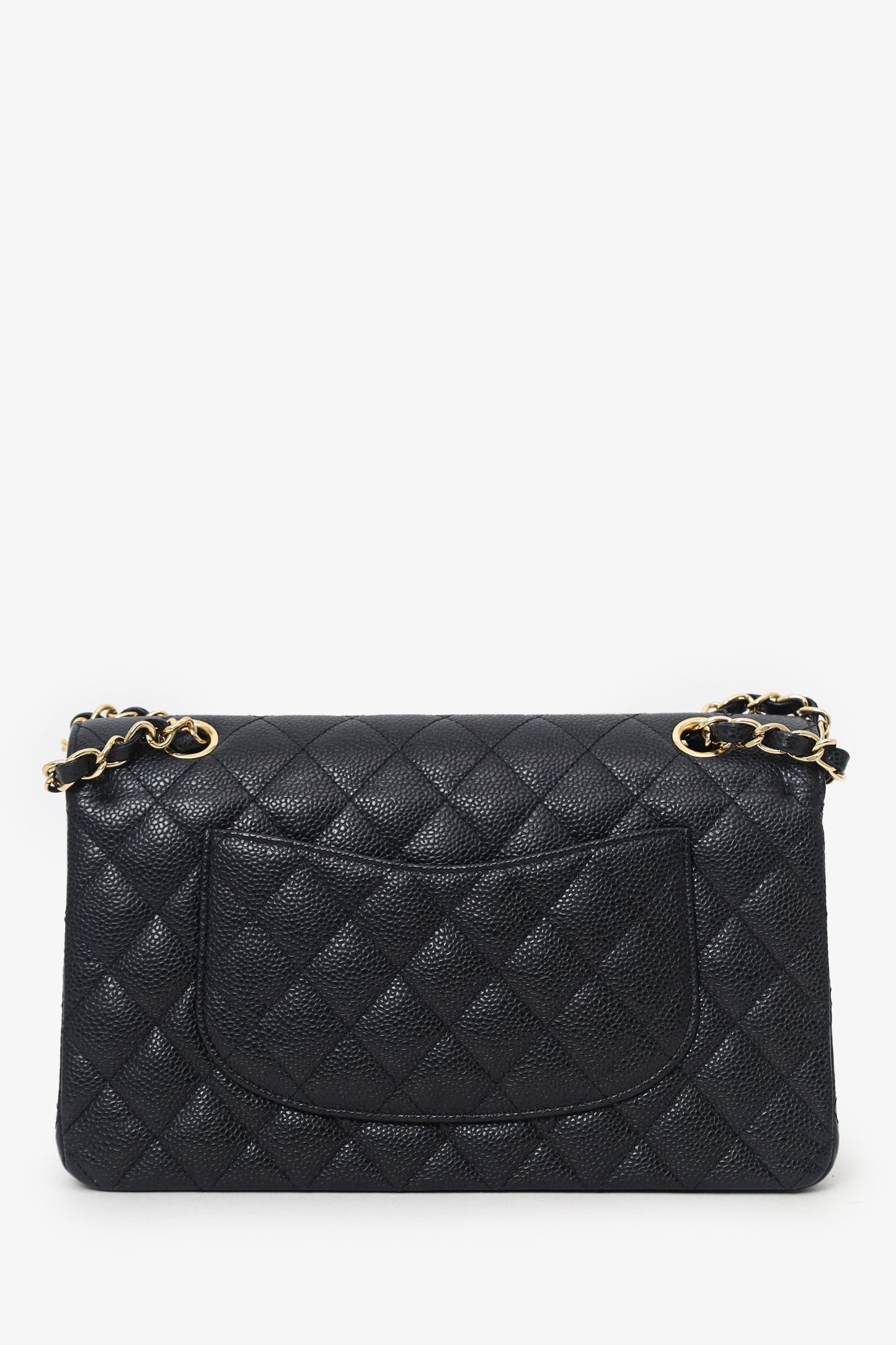 Chanel™ 2011 Black Caviar Leather Medium Double Flap With Gold-Tone Hardware