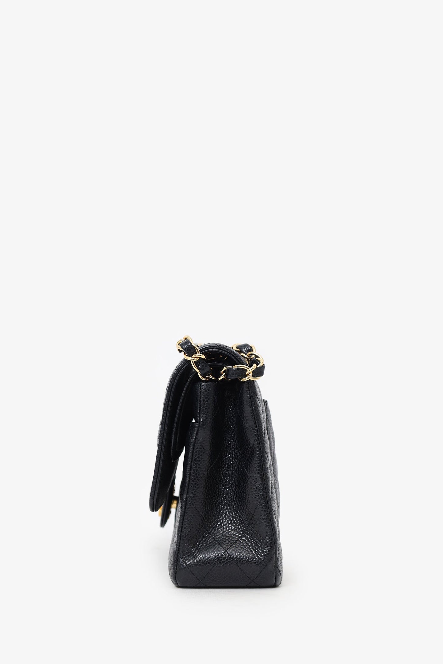 Chanel™ 2011 Black Caviar Leather Medium Double Flap With Gold-Tone Hardware