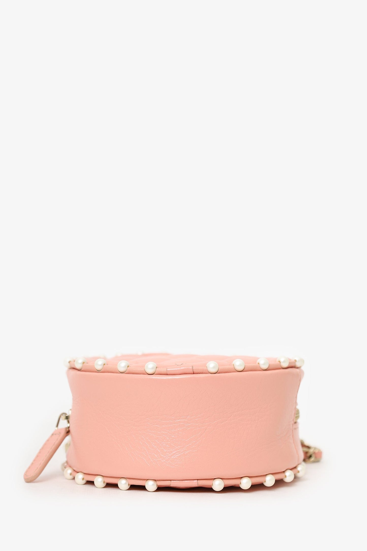Chanel™ 2019-20 Pink Pearl Round Crossbody Bag
