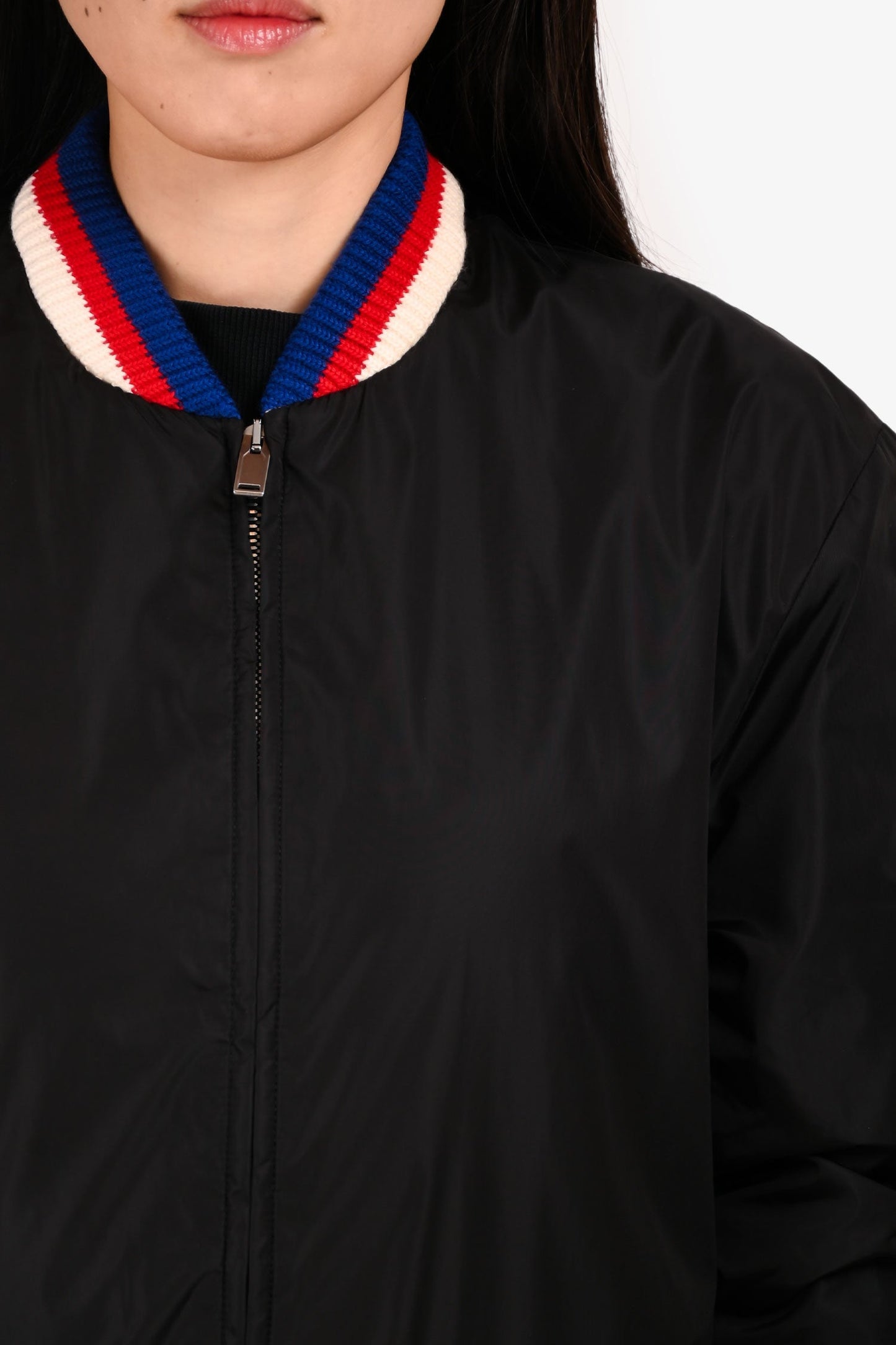 Gucci Black Logo Printed Zip-Up Windbreaker Size 46