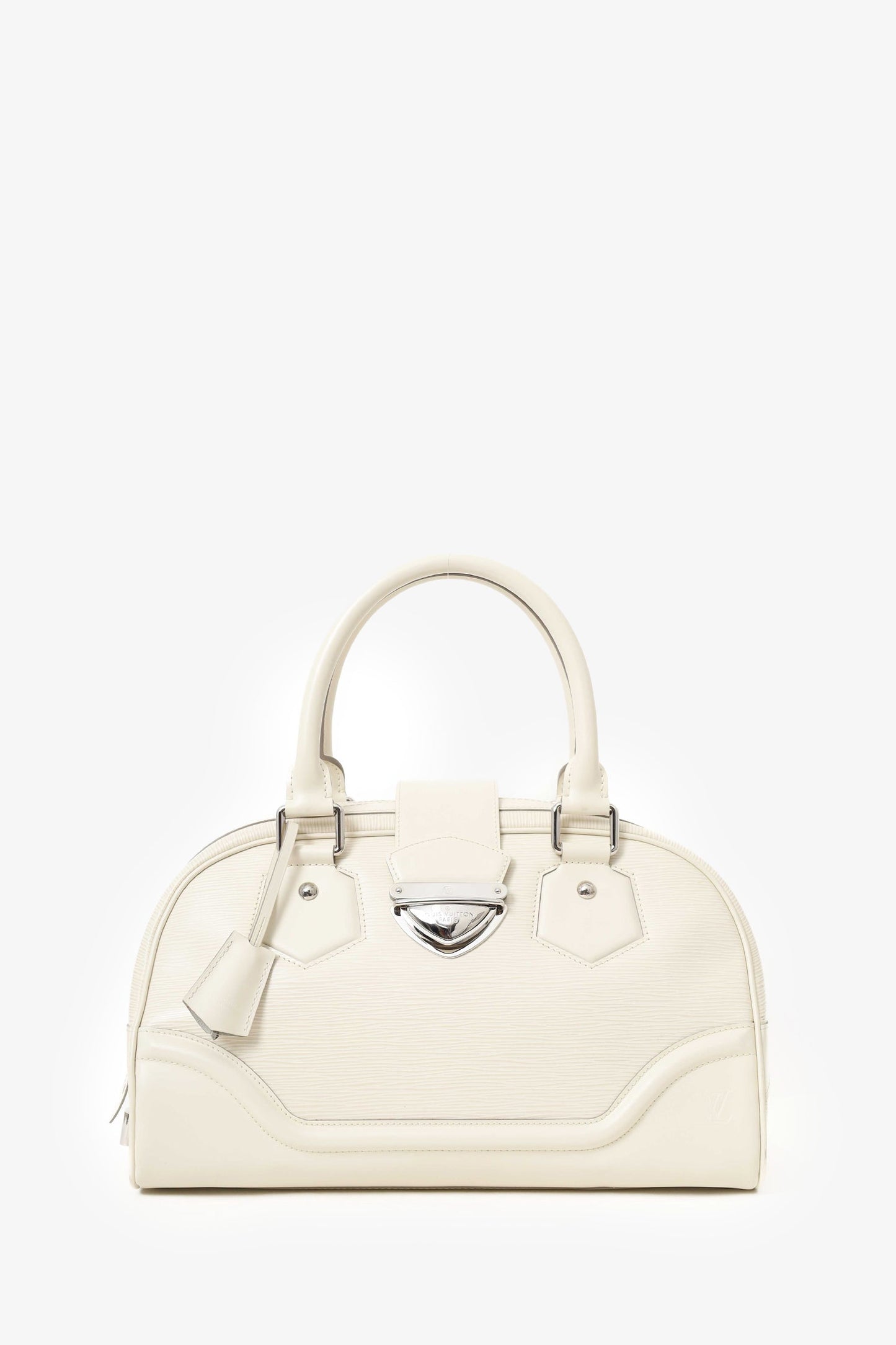 Louis Vuitton White Epi Montaigne GM Bowling Bag