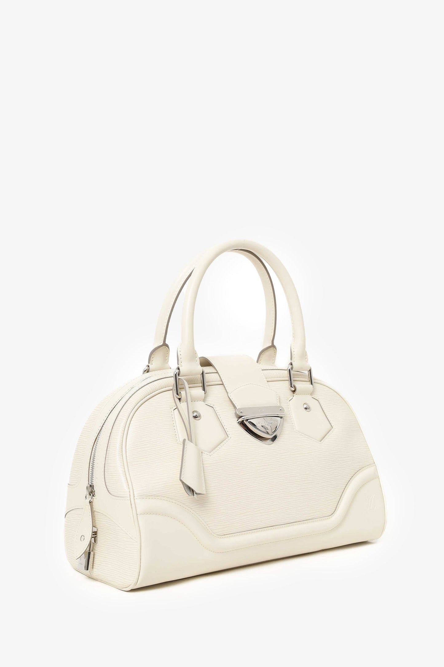 Louis Vuitton White Epi Montaigne GM Bowling Bag