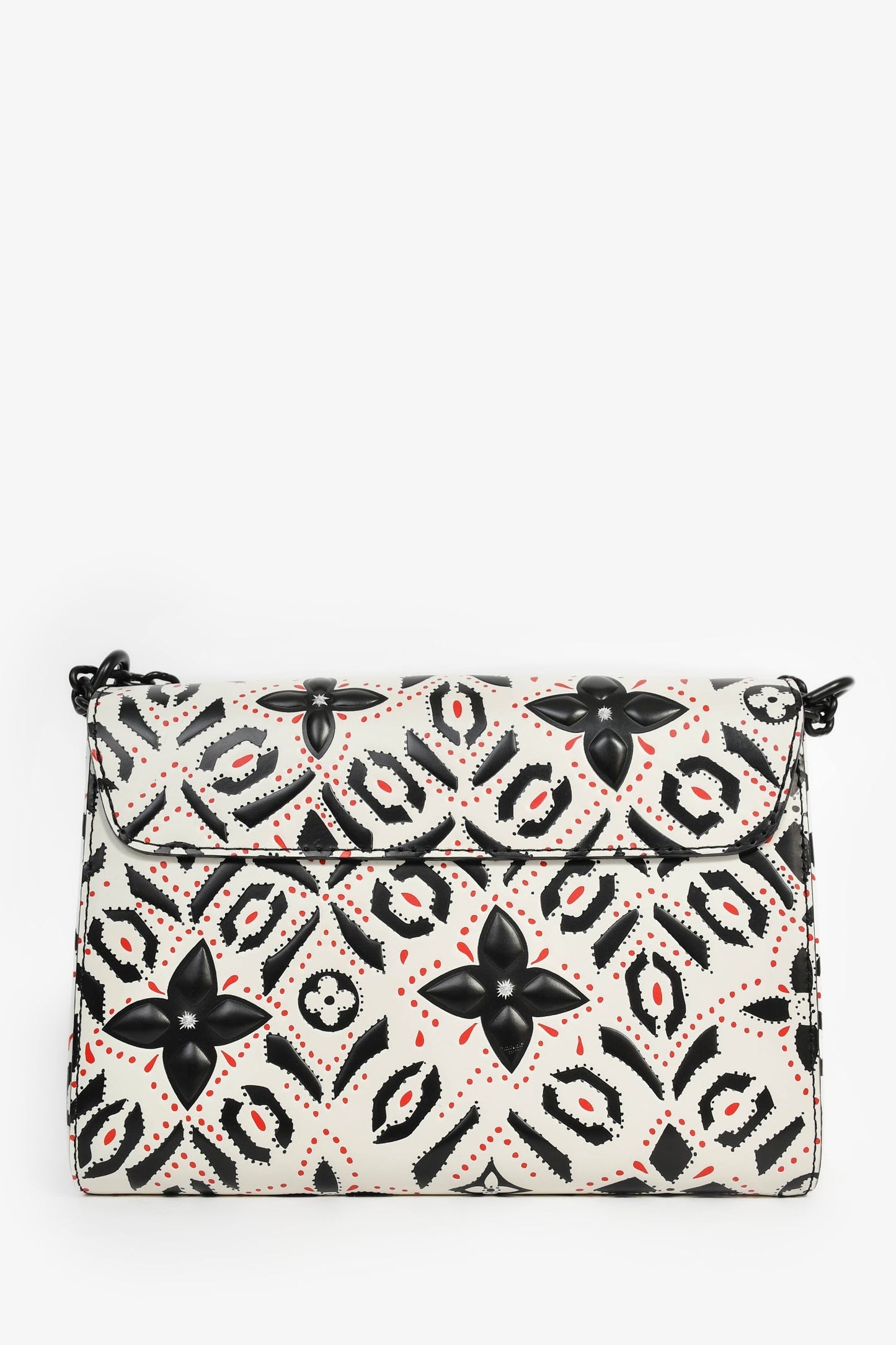 Louis Vuitton 2015 White/Black Graphic Printed Leather Twist MM Chain Bag