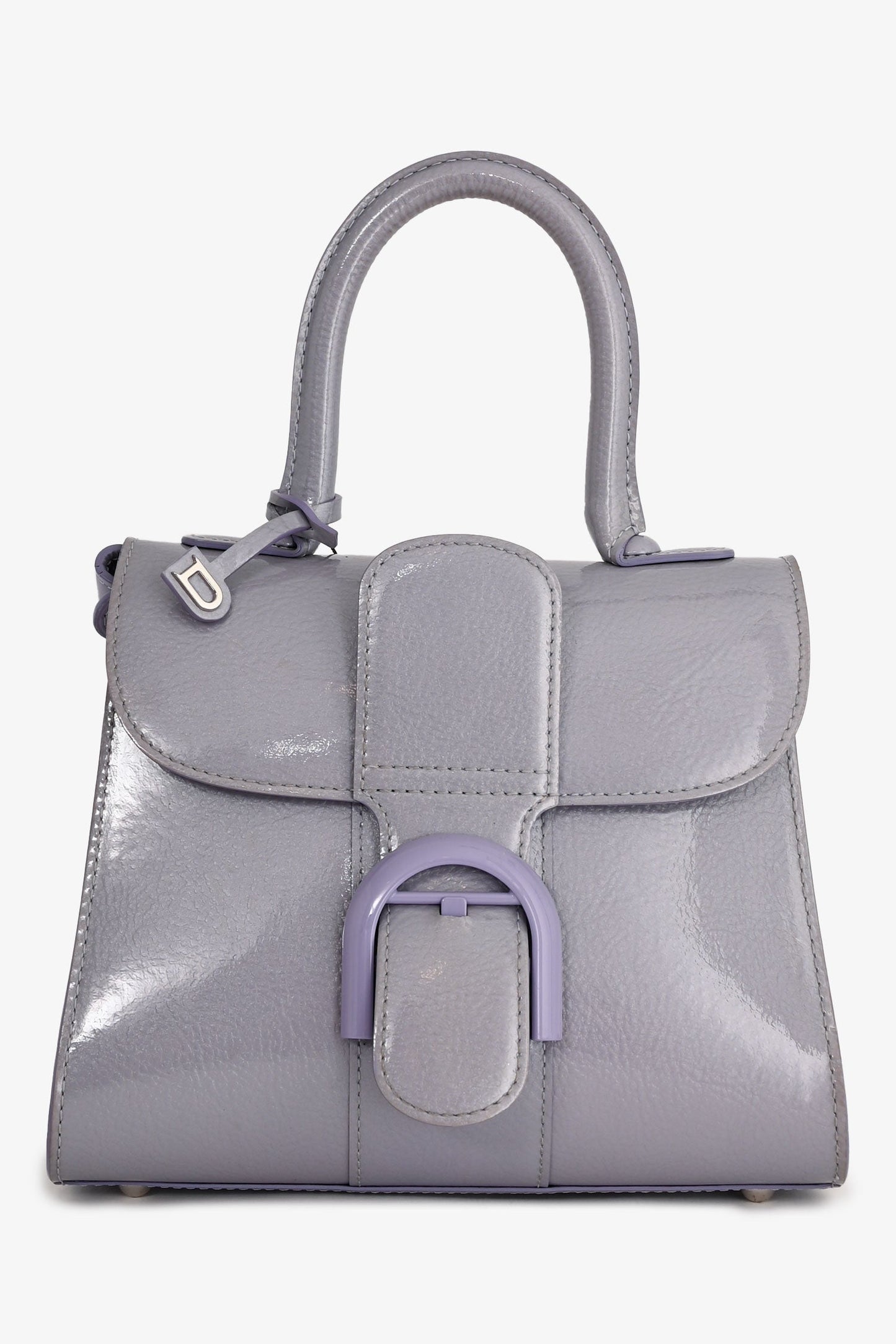 Delvaux Purple Patent Leather Mini Brilliant Bag with Strap