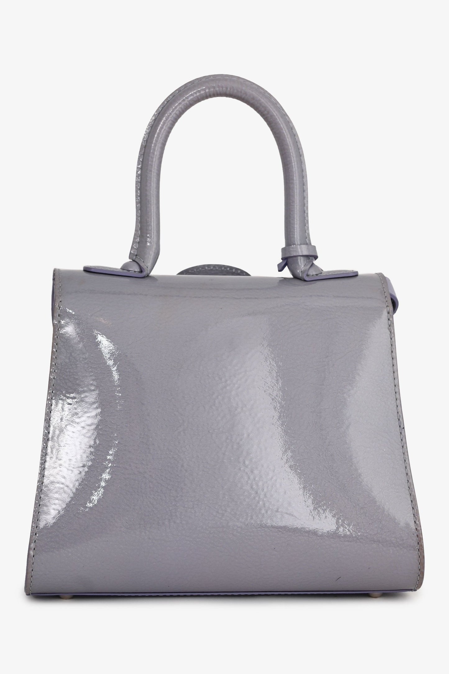 Delvaux Purple Patent Leather Mini Brilliant Bag with Strap