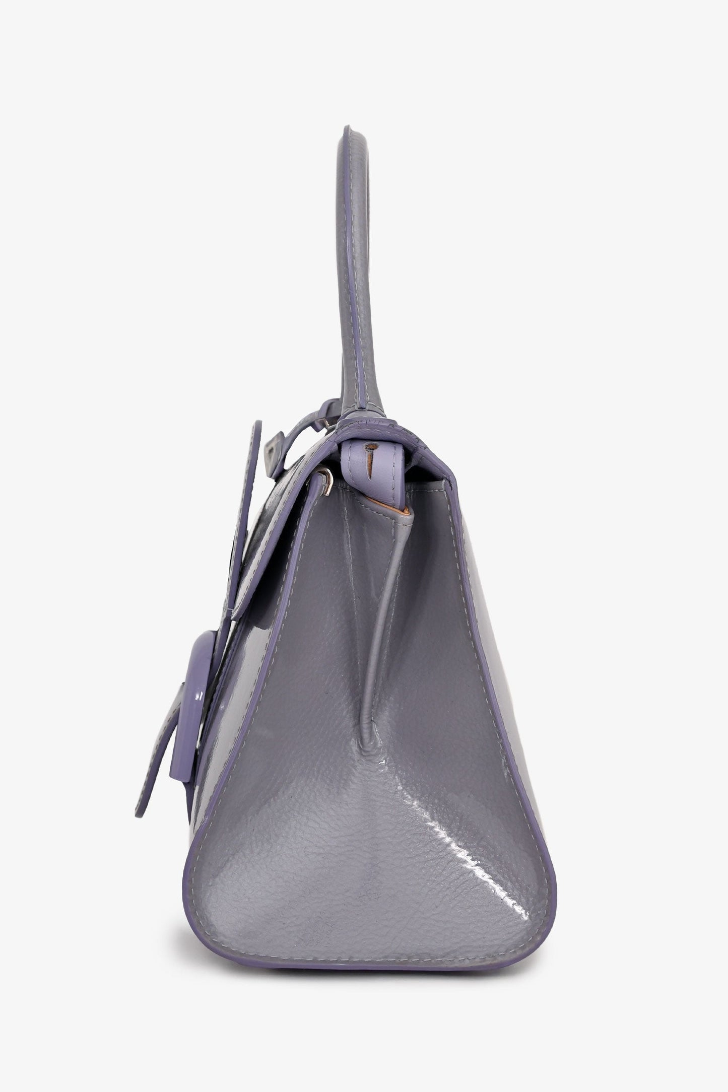 Delvaux Purple Patent Leather Mini Brilliant Bag with Strap