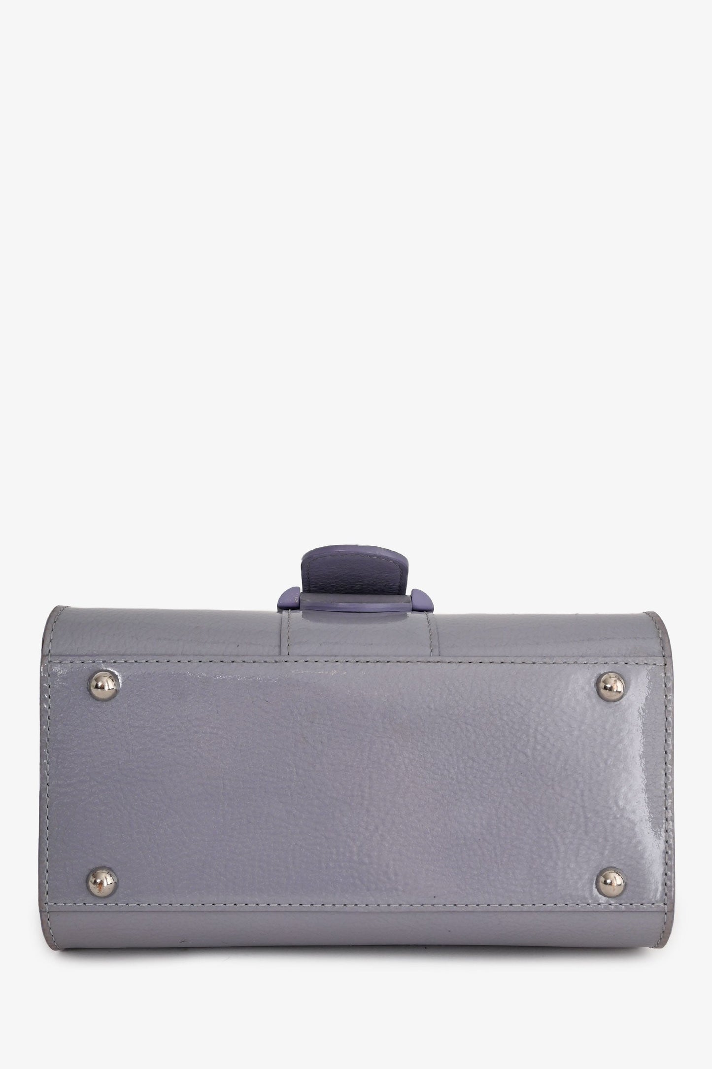 Delvaux Purple Patent Leather Mini Brilliant Bag with Strap