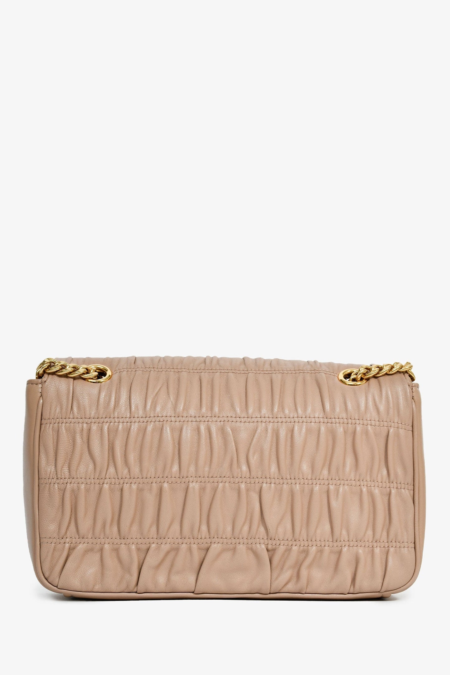 Prada Taupe Gaufre Leather Chain Shoulder Bag