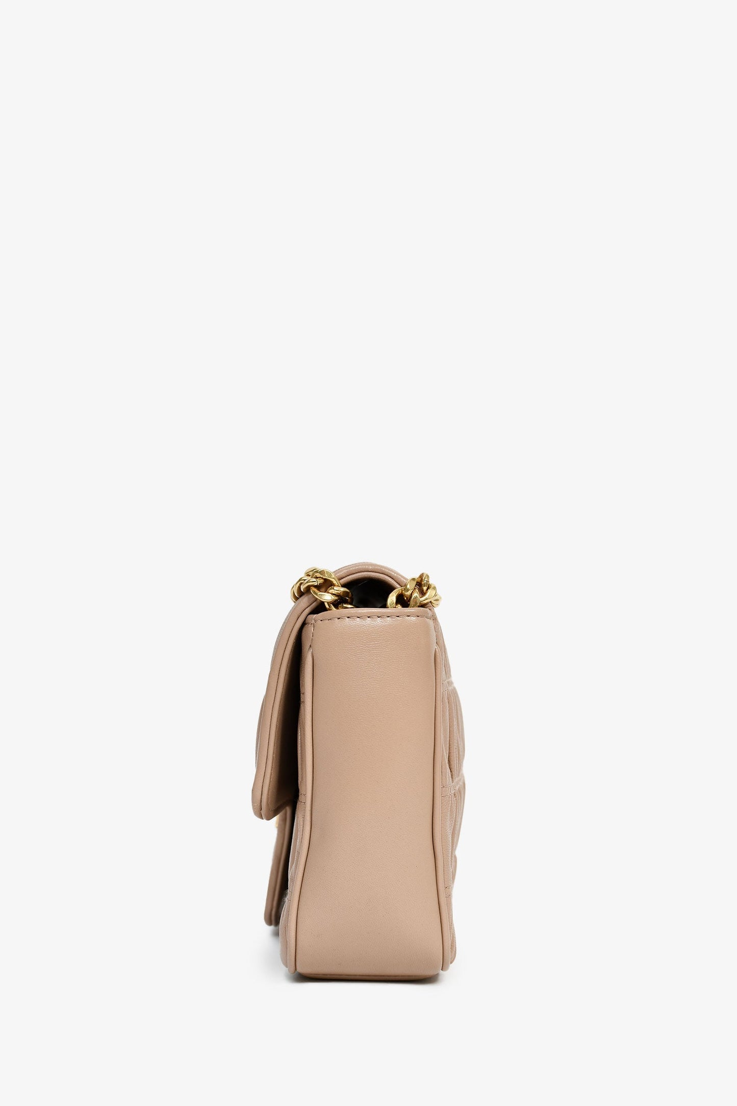 Prada Taupe Gaufre Leather Chain Shoulder Bag