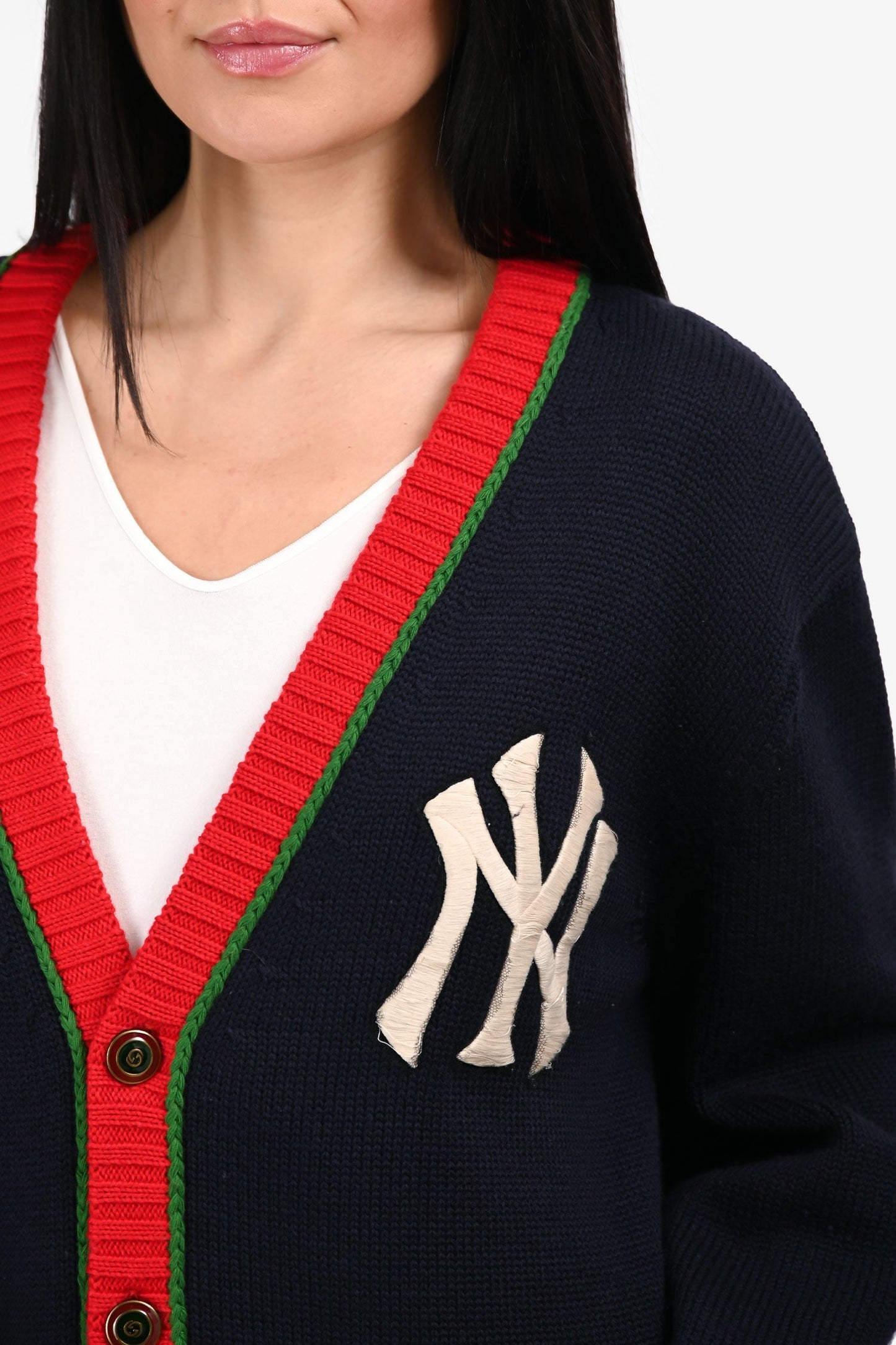 Gucci x MLB Navy Wool 'NY Yankees' Cardigan Size M