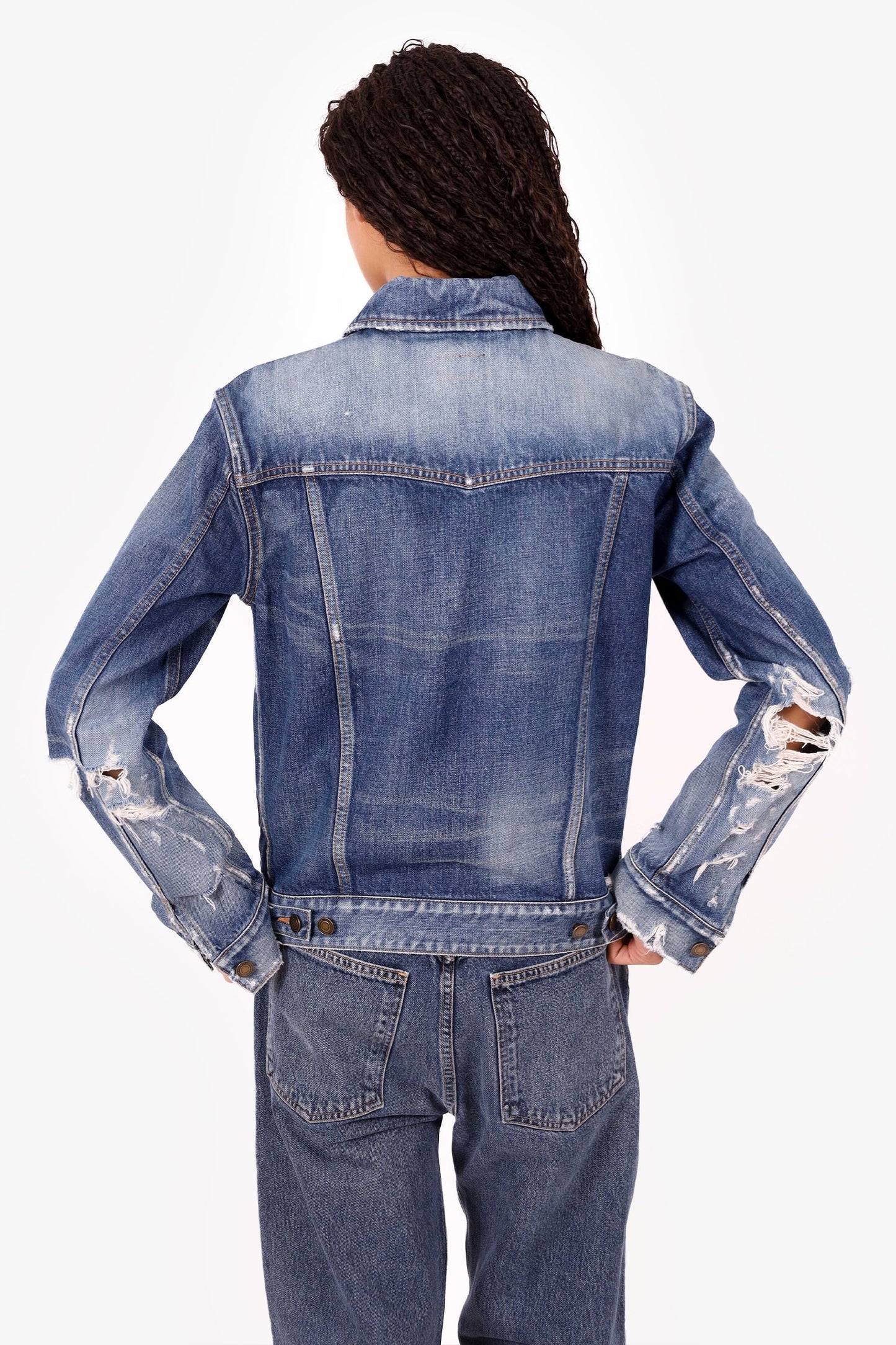 Saint Laurent Denim Distressed Jacket size XS