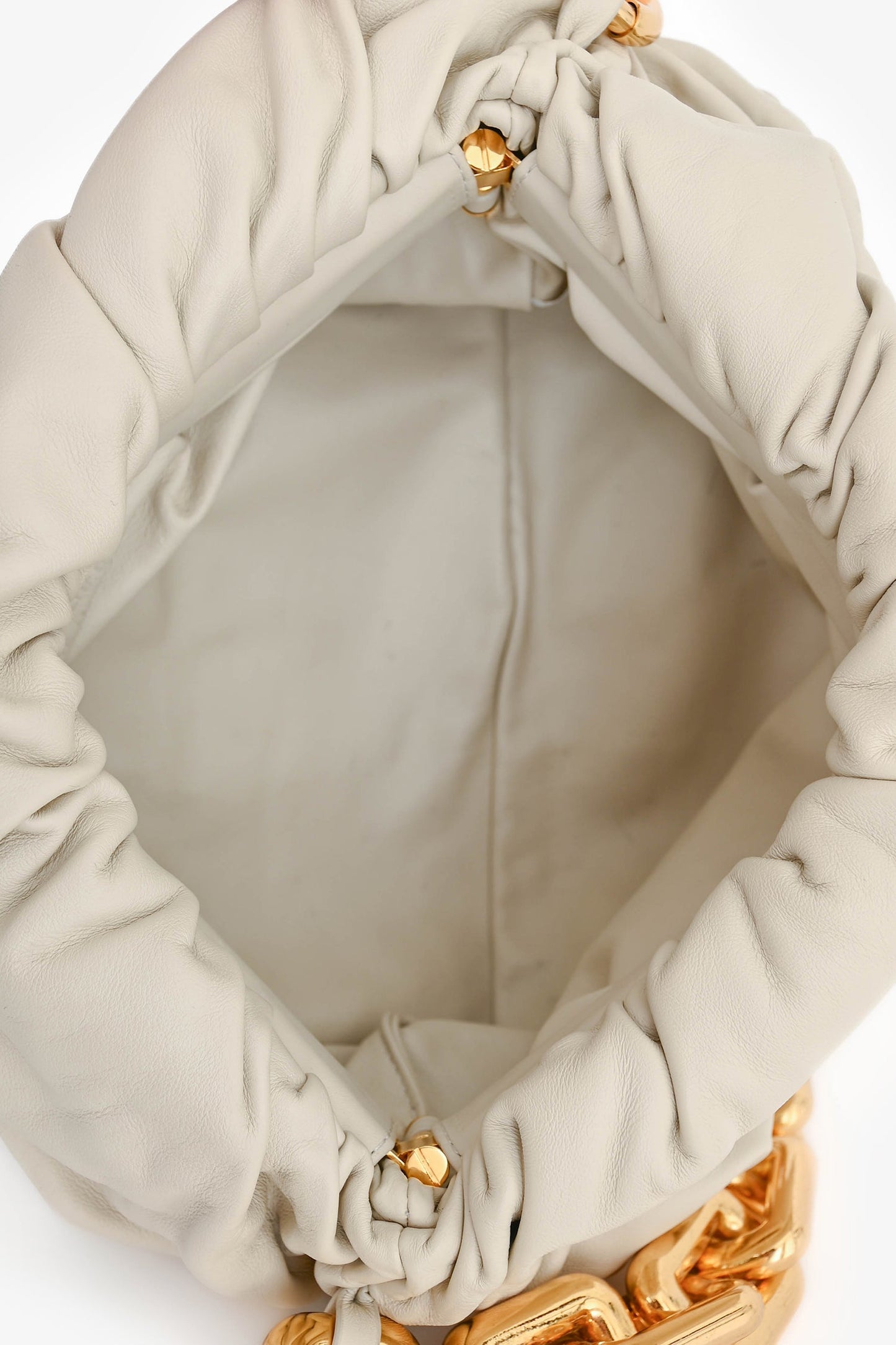 Bottega Veneta White Leather The Chain Pouch Bag
