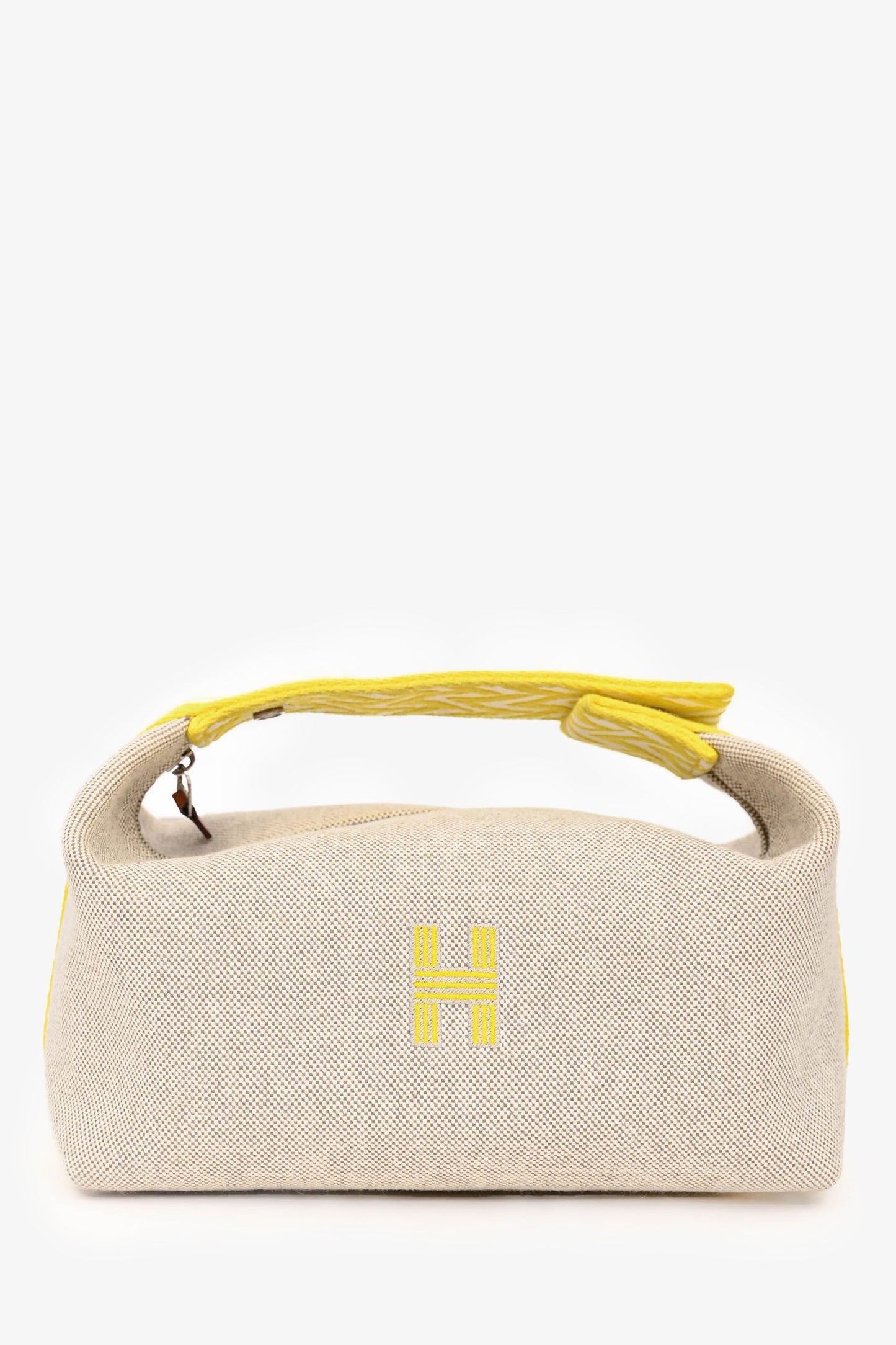 Hermès Beige/Yellow Canvas Bride-A-Brac Small Case