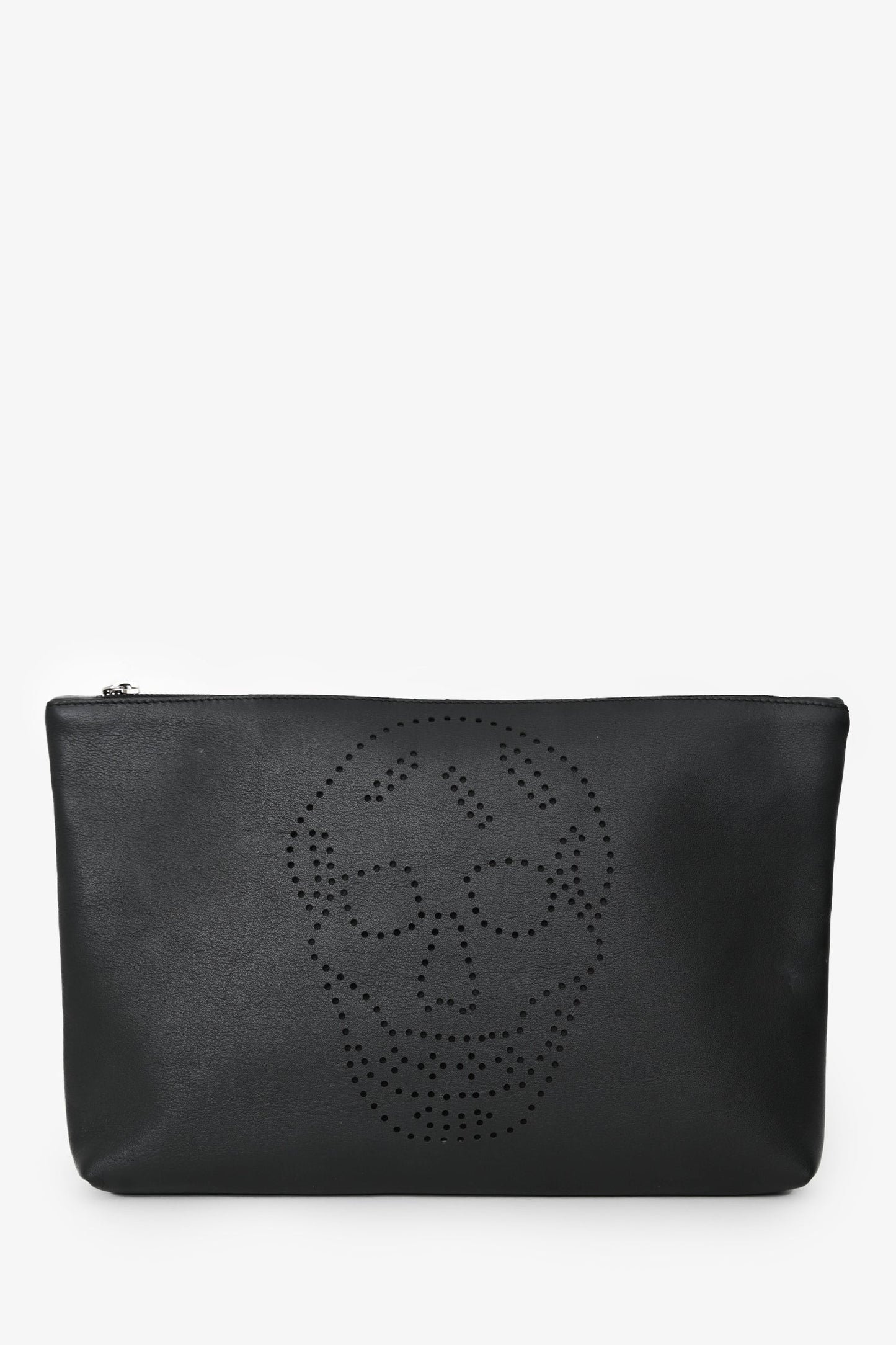 Alexander McQueen Black Leather Skull Clutch