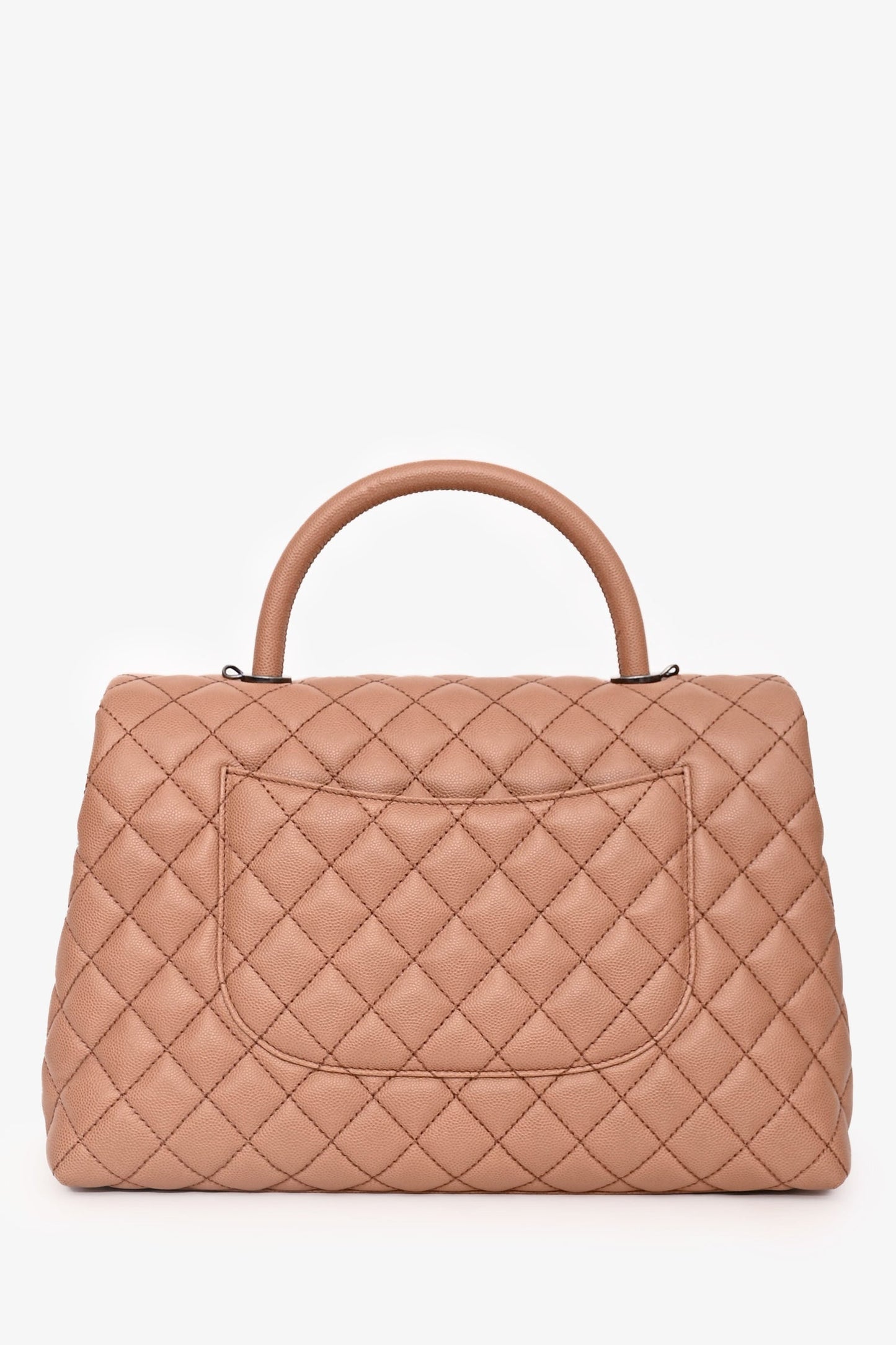 Chanel™ 2016-2017 Brown Caviar Leather Large Coco Top Handle with Strap