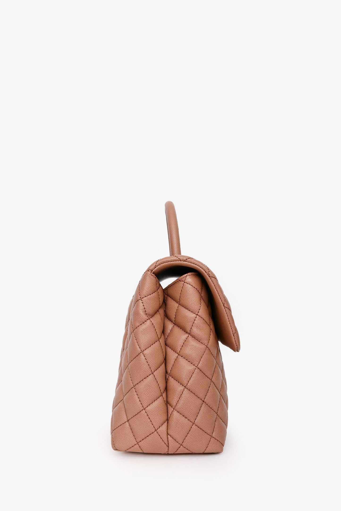 Chanel™ 2016-2017 Brown Caviar Leather Large Coco Top Handle with Strap