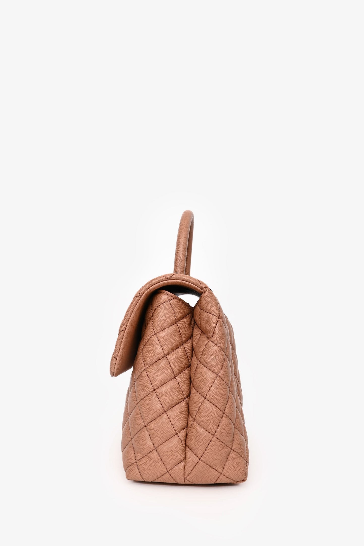 Chanel™ 2016-2017 Brown Caviar Leather Large Coco Top Handle with Strap