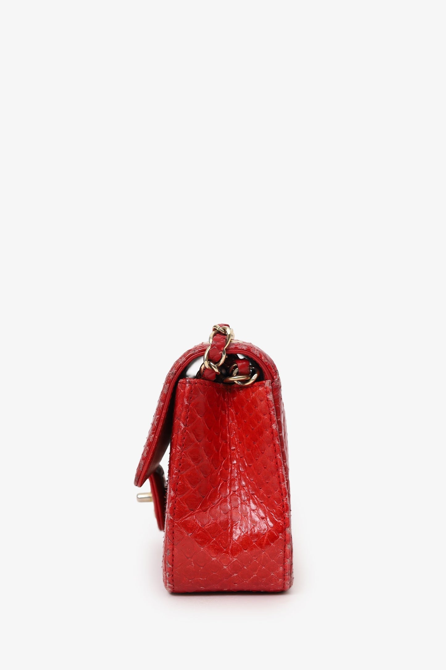 Chanel™ 2014 Red Python Mini Flap Bag