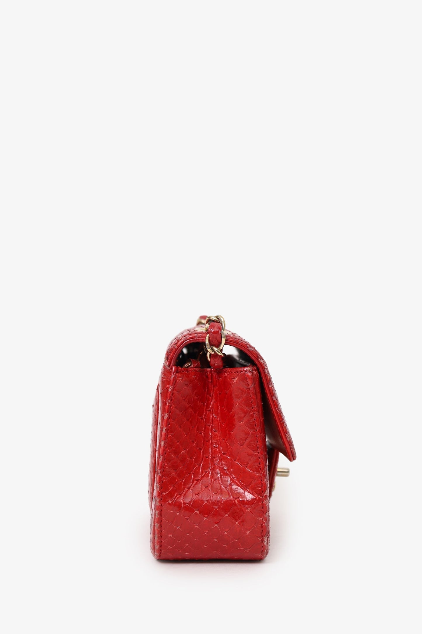 Chanel™ 2014 Red Python Mini Flap Bag